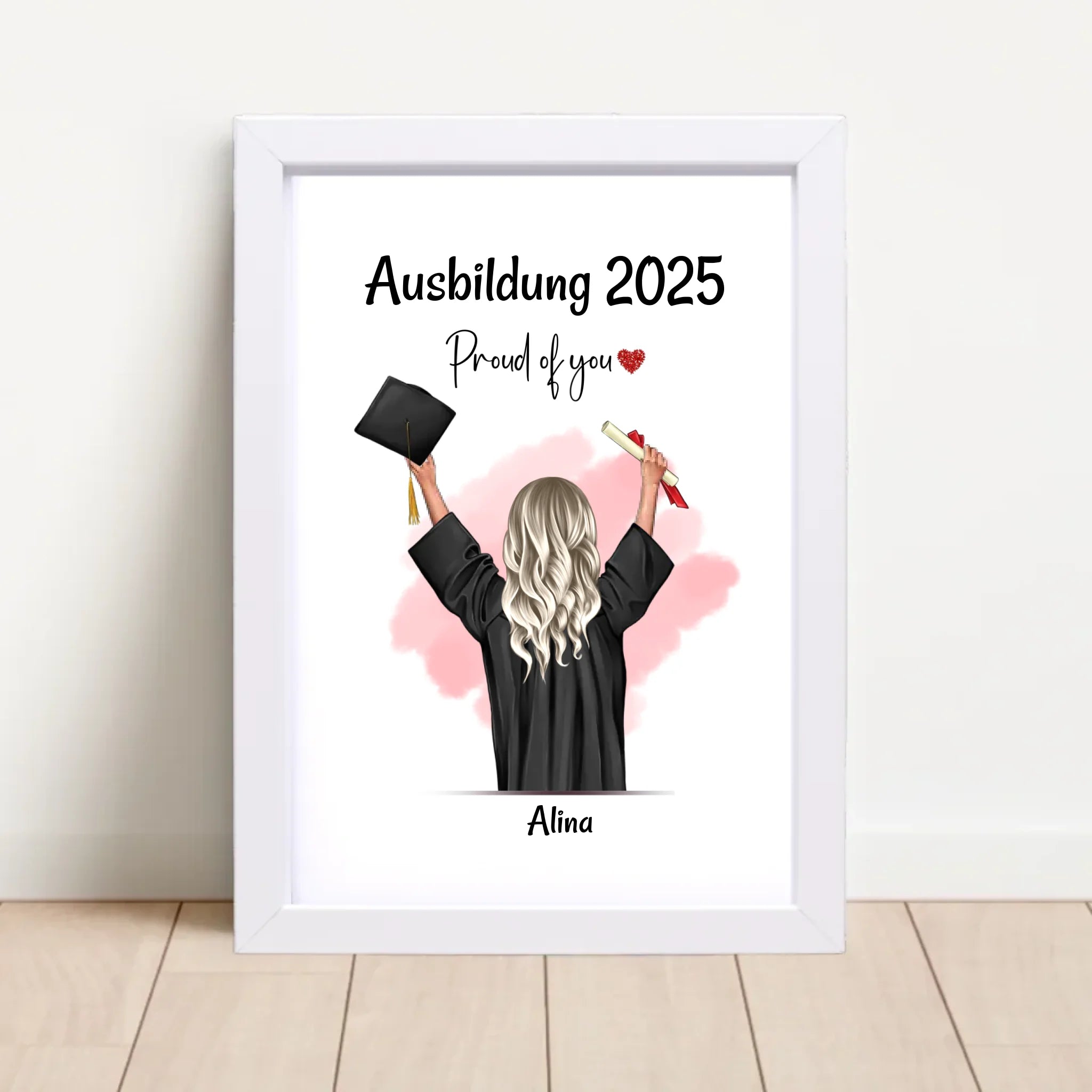 Poster mit Rahmen Weiß