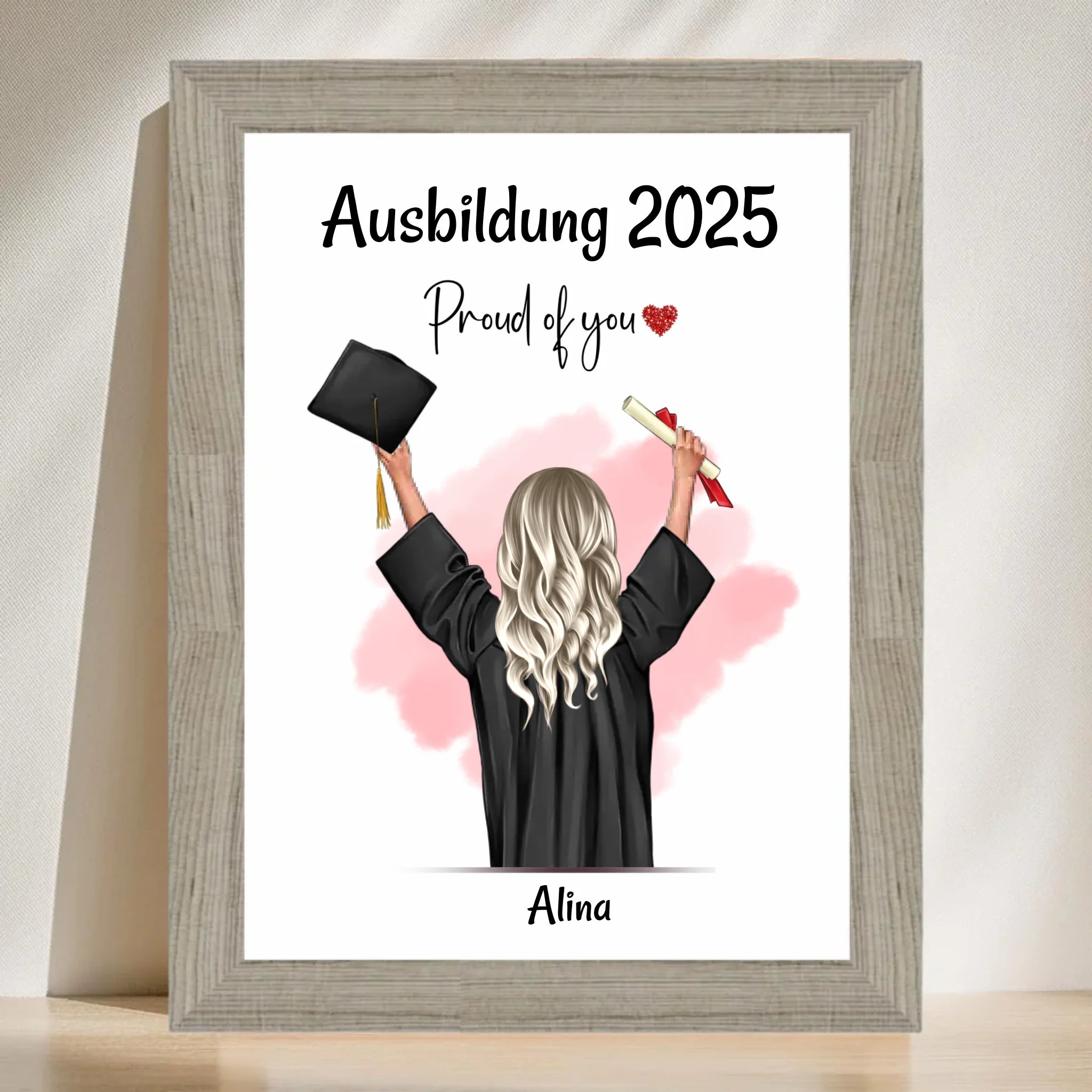 Poster mit Rahmen Beige 3