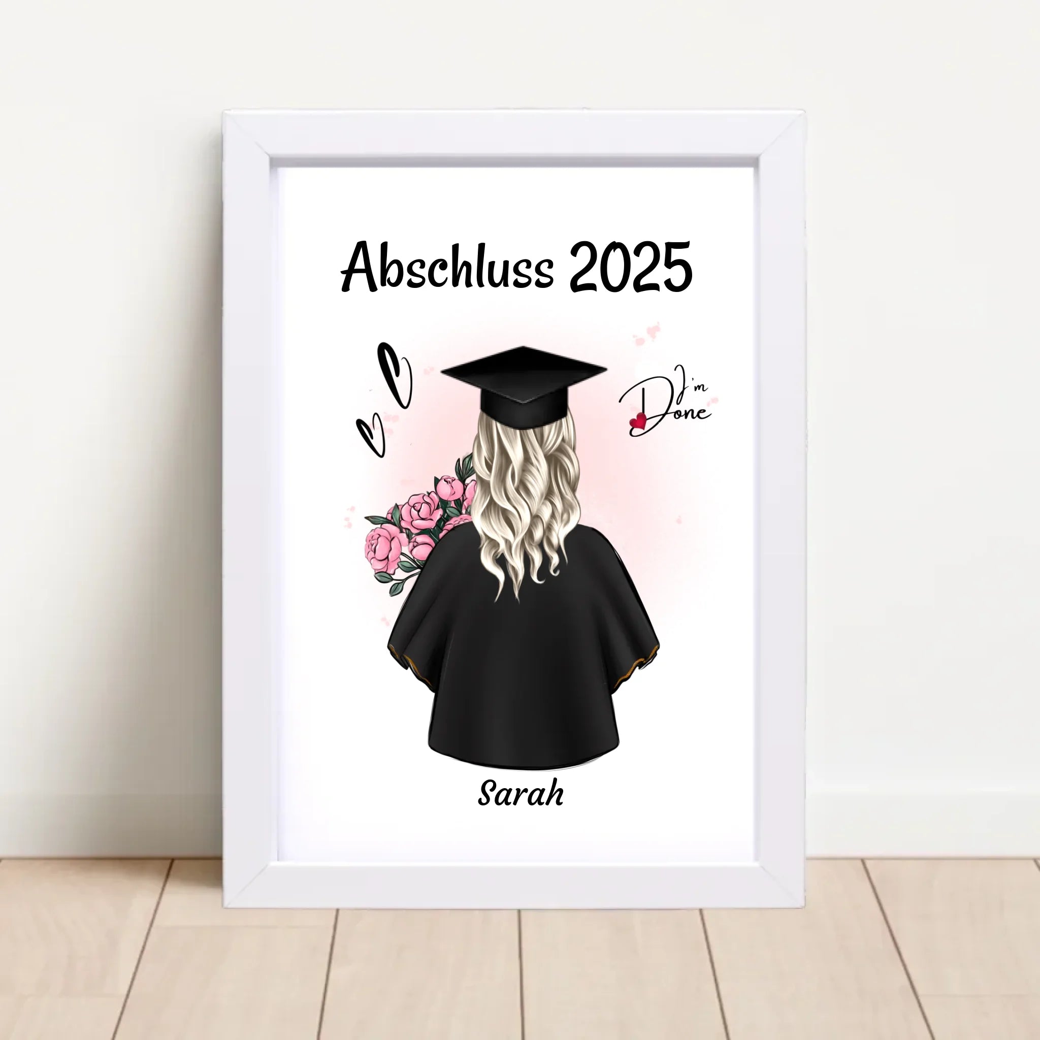Poster mit Rahmen Weiß
