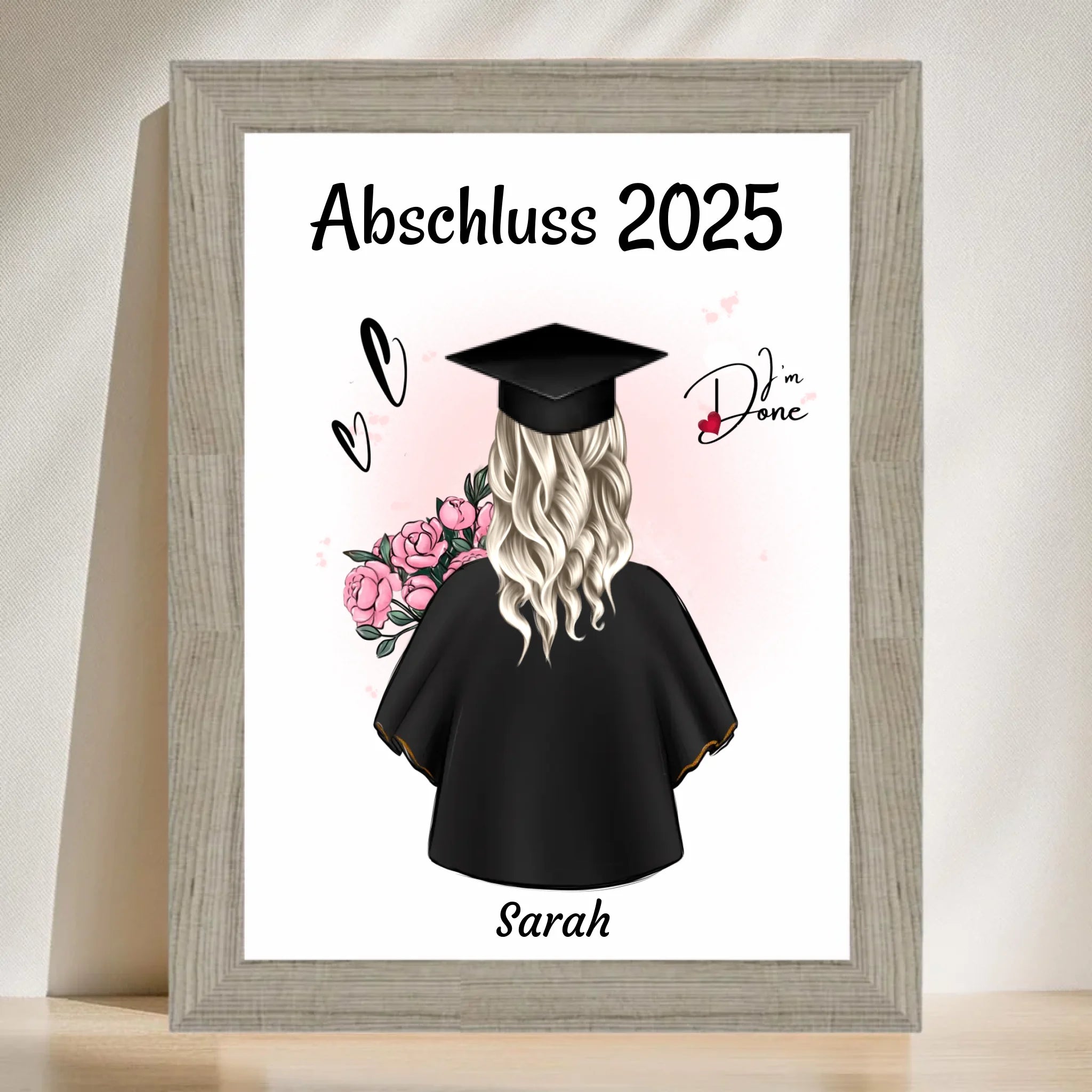 Poster mit Rahmen Beige 3