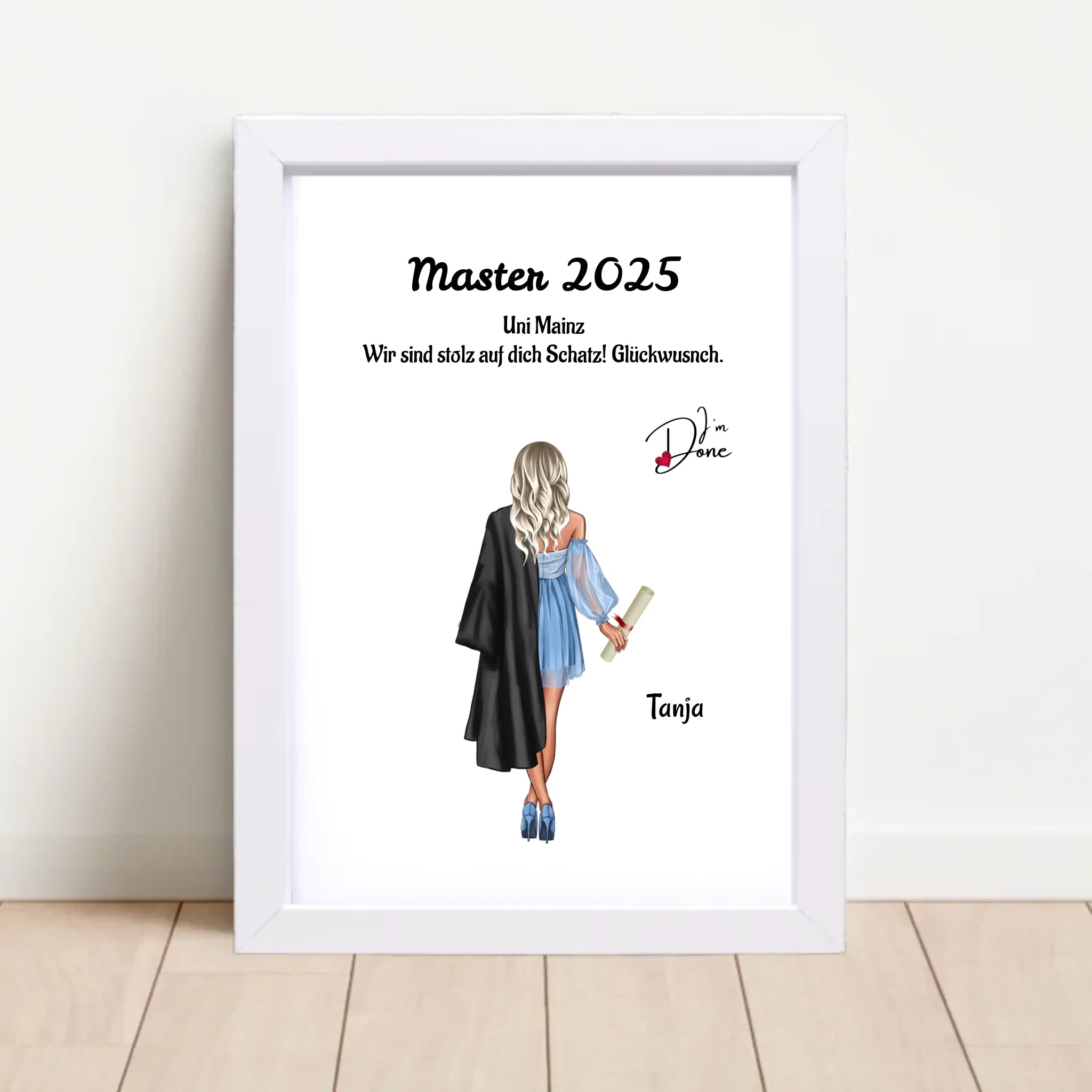 Poster mit Rahmen Weiß