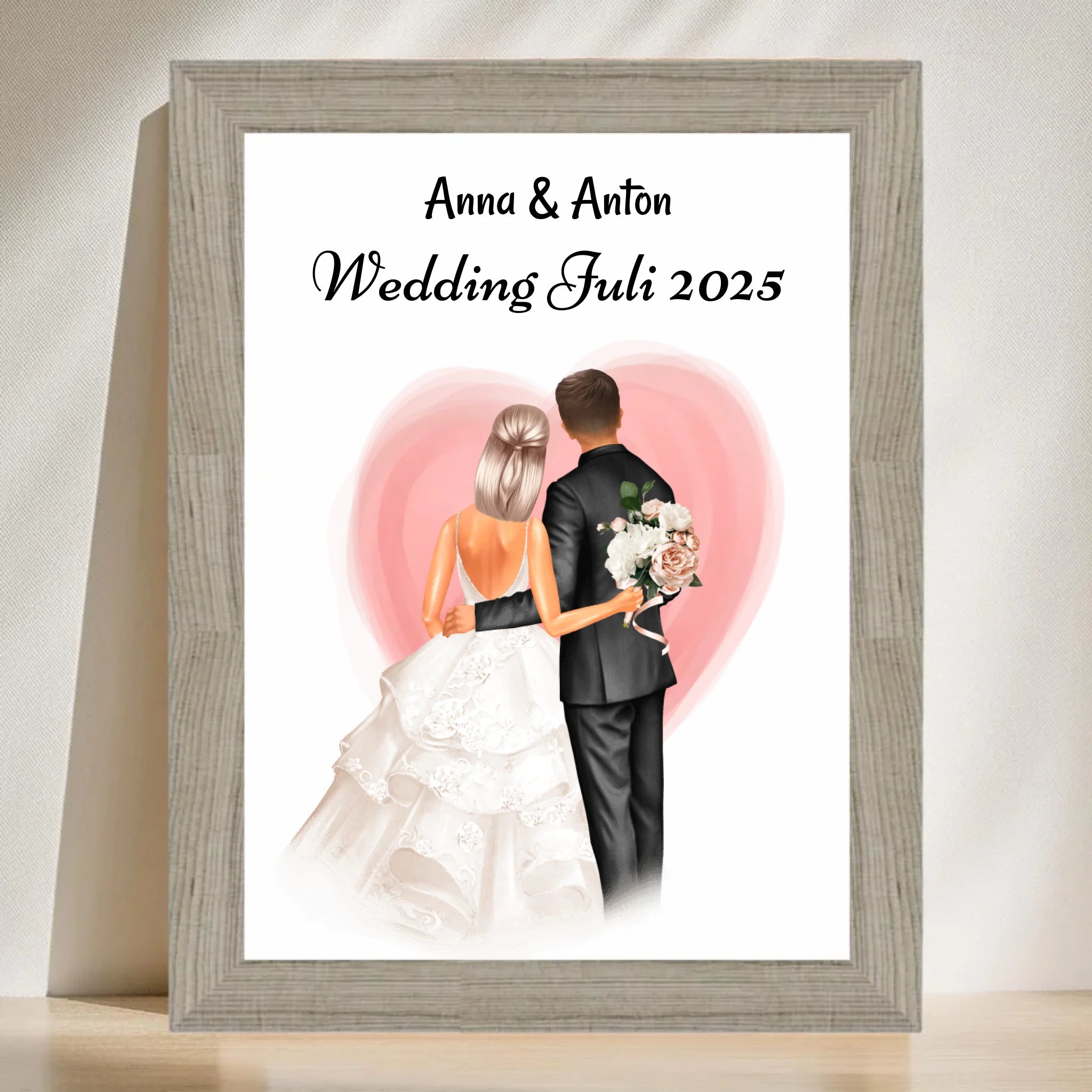 Poster mit Rahmen Beige 3