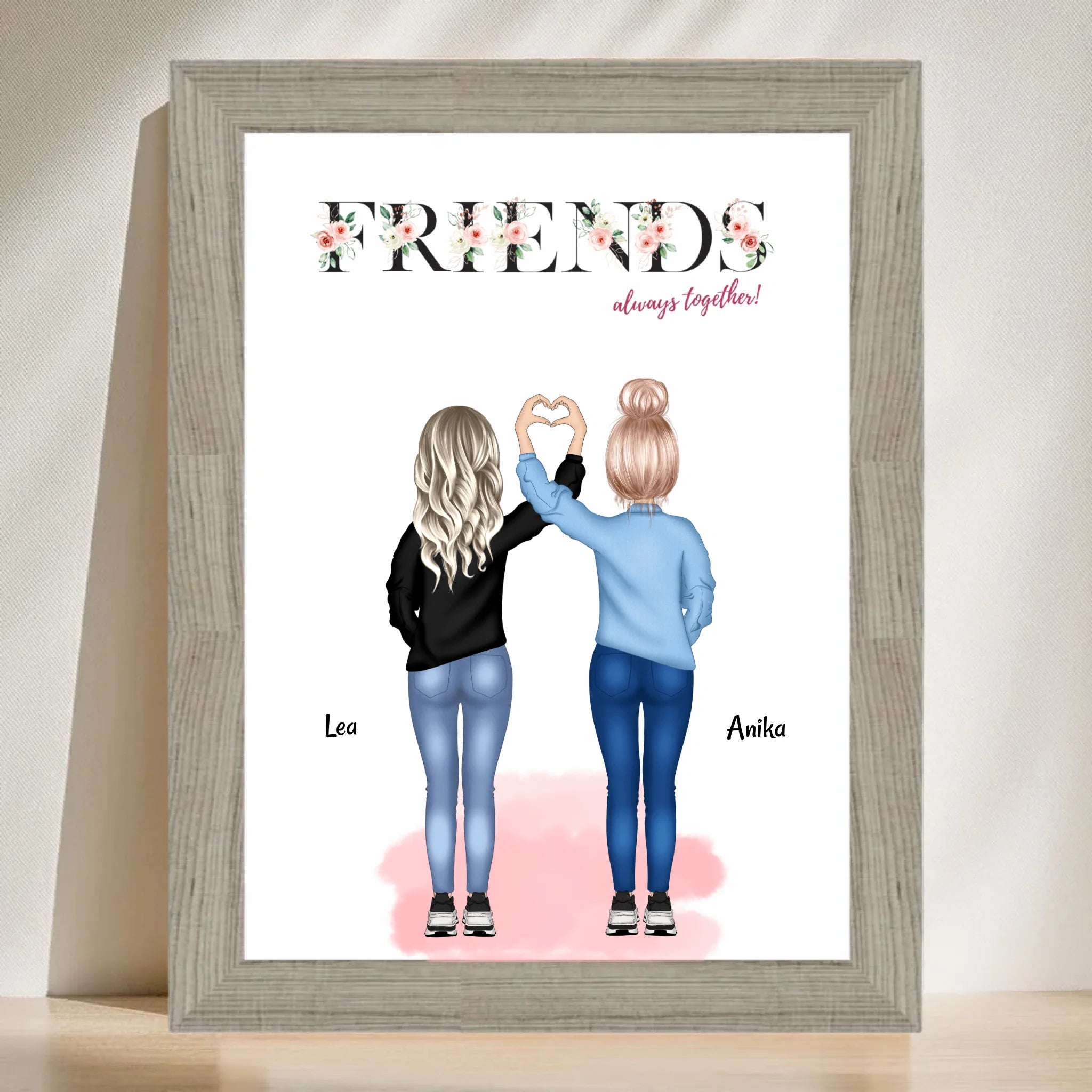 Poster mit Rahmen Beige 3