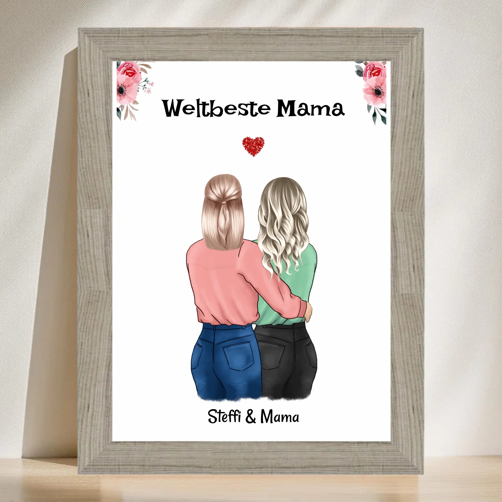 Poster mit Rahmen Beige 3