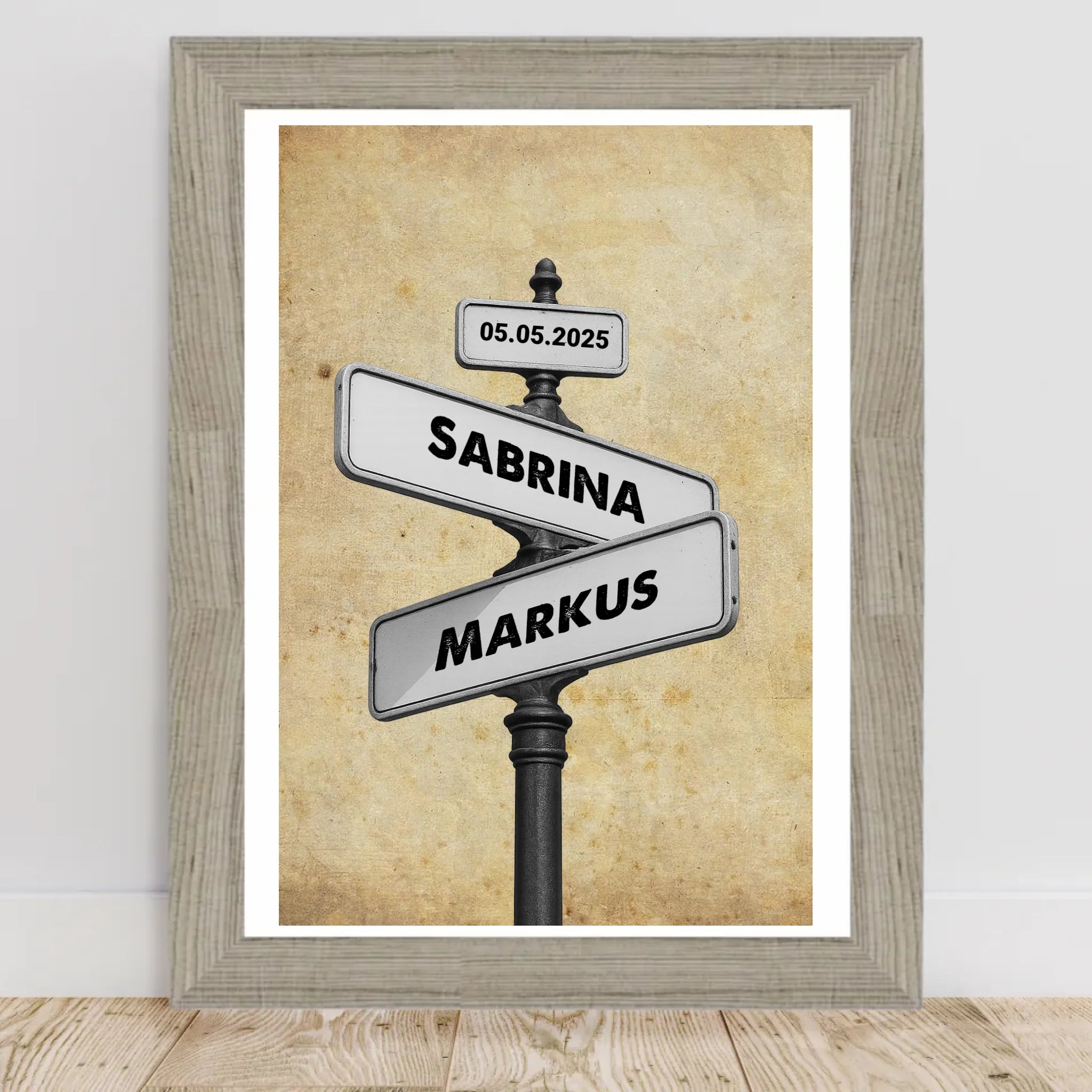 Poster mit Rahmen Beige 2