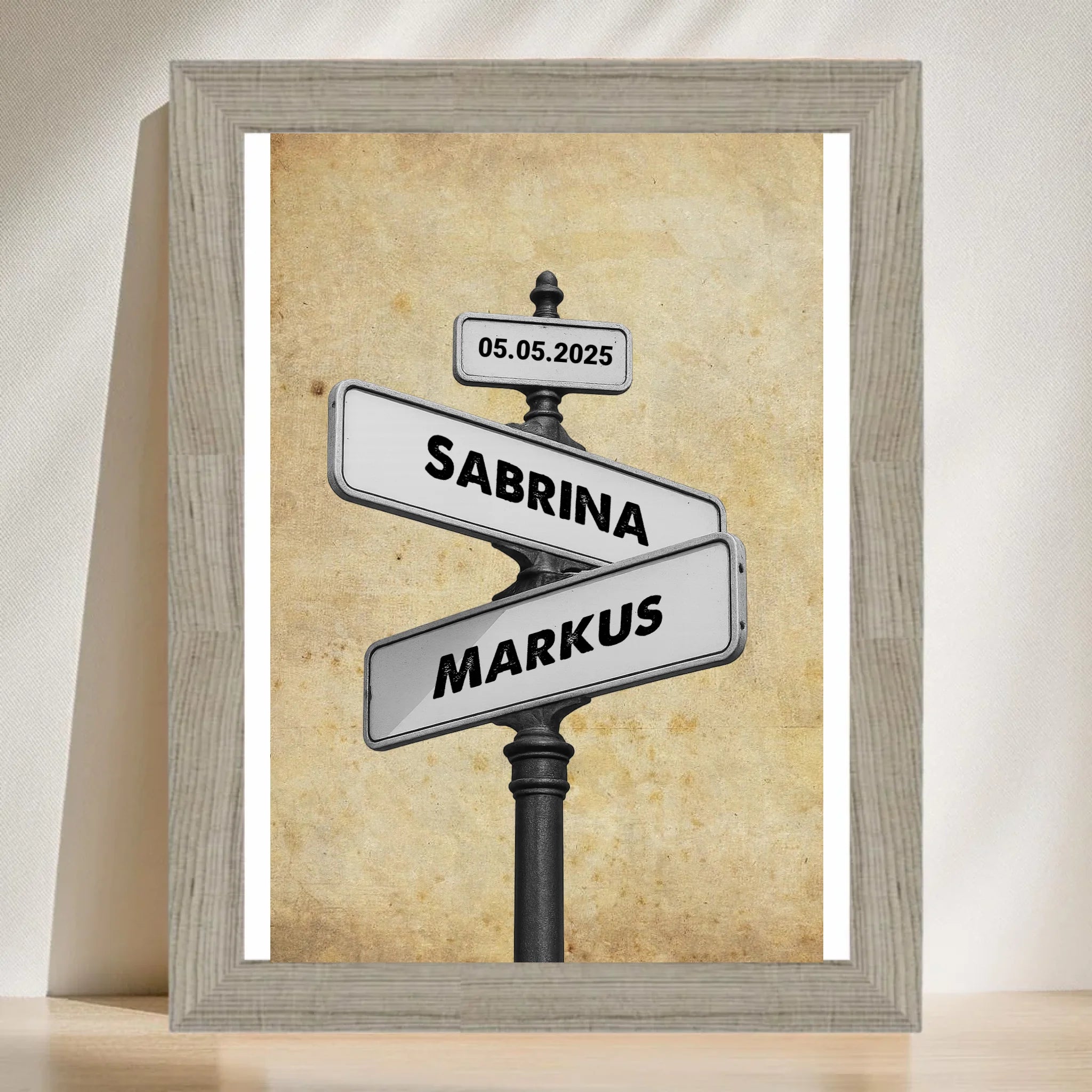 Poster mit Rahmen Beige 3