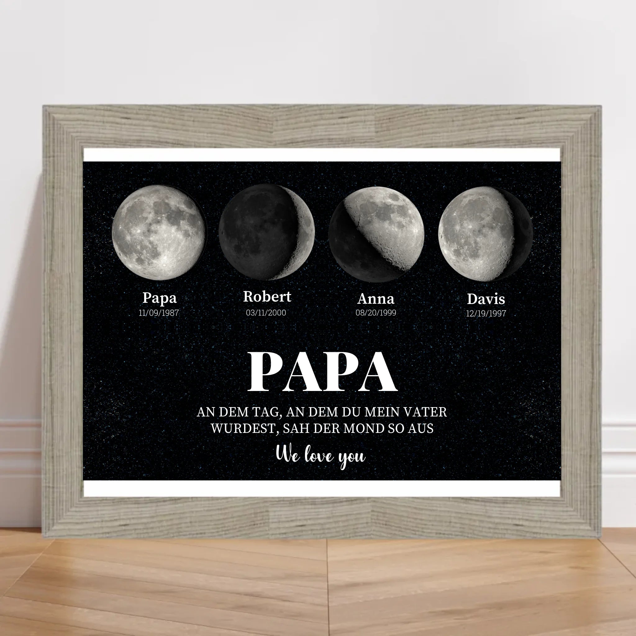 Vater Geschenk Mond Poster Kinder Geburtstag mit Spruch - Cantty