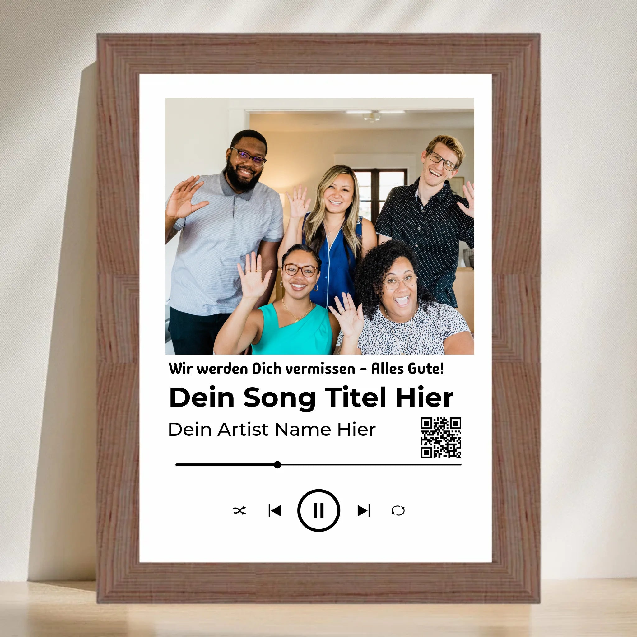 Kollege Abschied Geschenk Musikposter mit Foto - Cantty