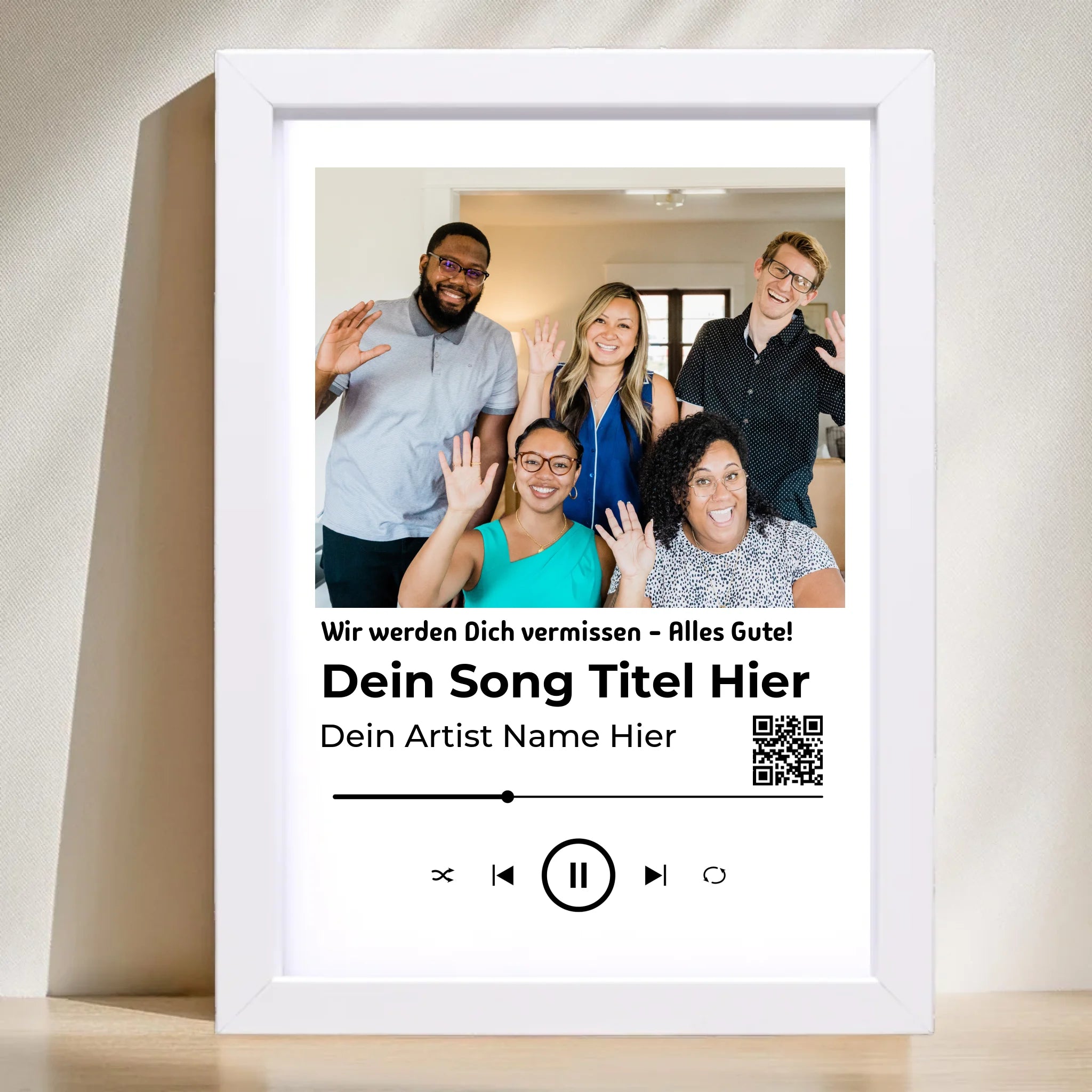 Kollege Abschied Geschenk Musikposter mit Foto - Cantty