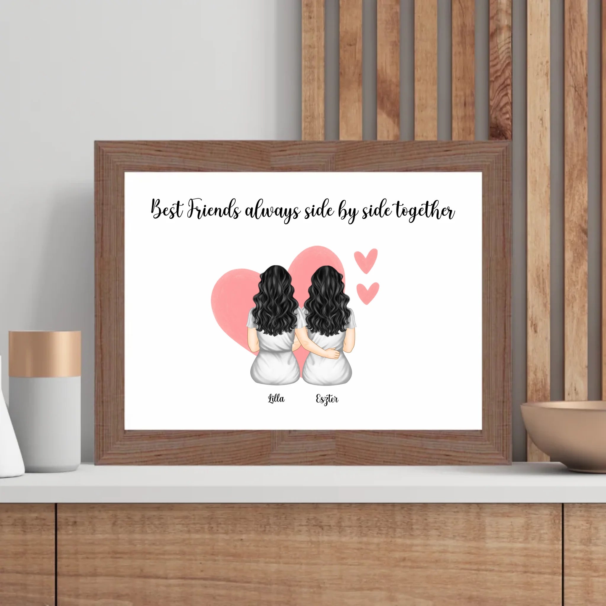 Beste Freunde Geschenk Freundschaftsbild Poster personalisiert - Cantty