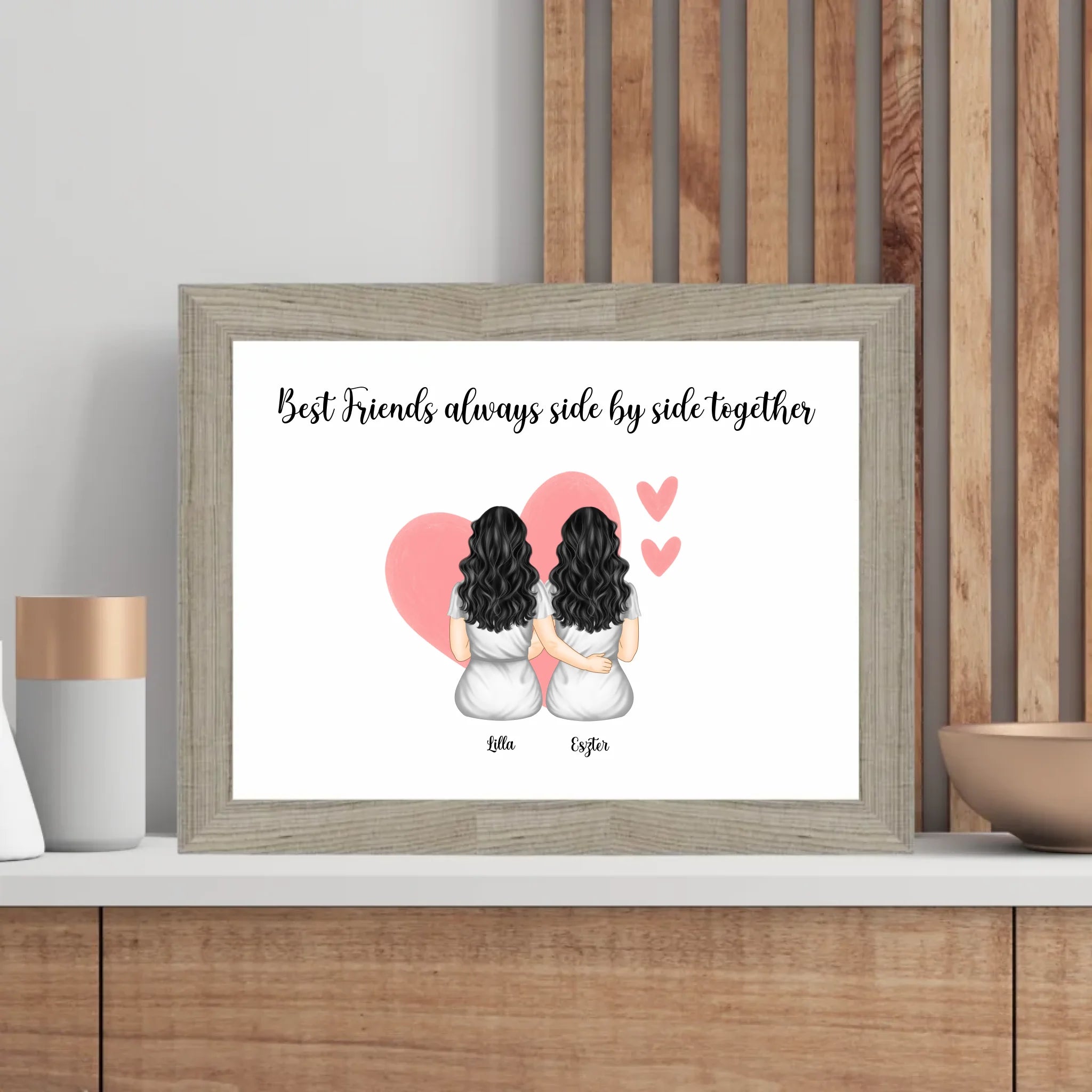 Beste Freunde Geschenk Freundschaftsbild Poster personalisiert - Cantty