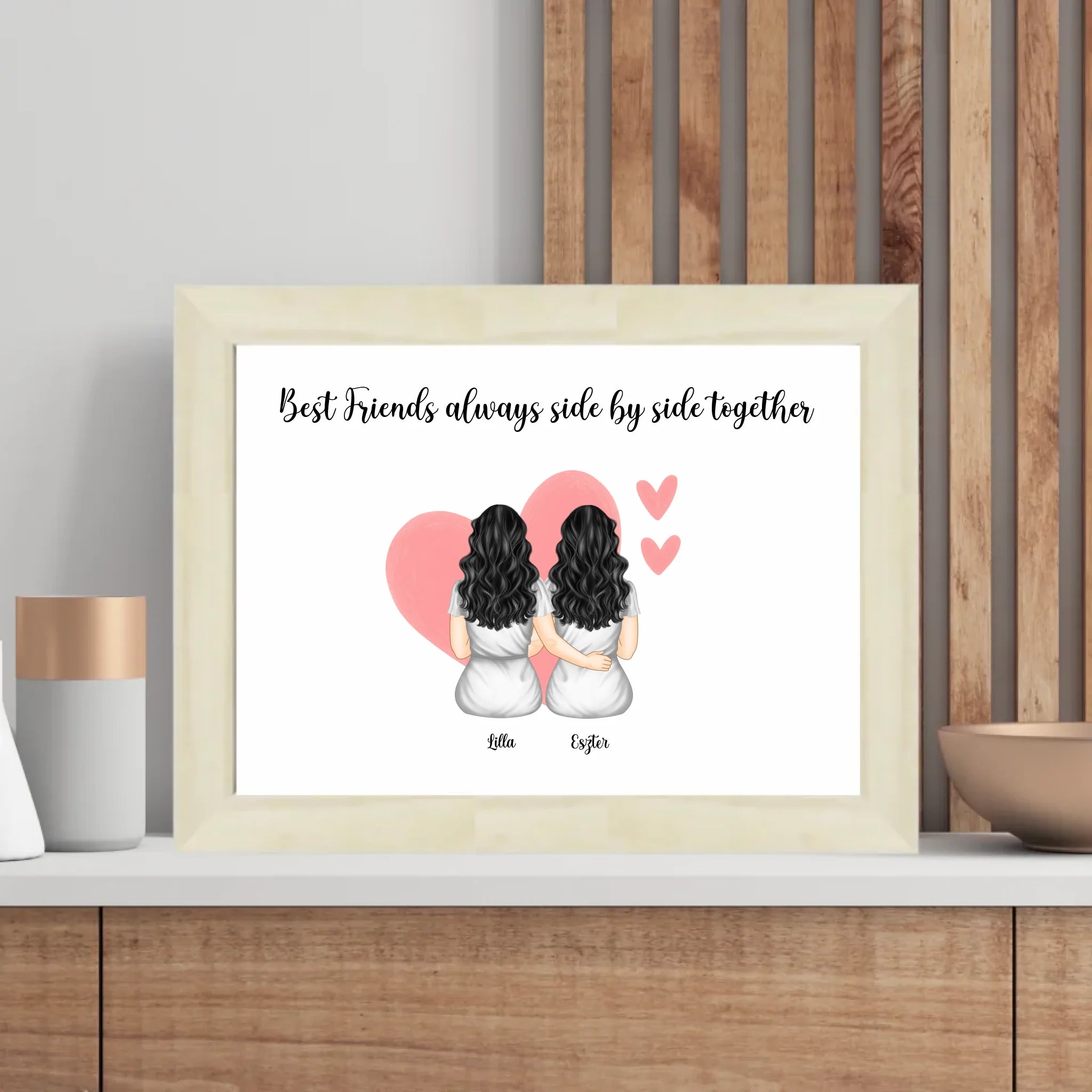 Beste Freunde Geschenk Freundschaftsbild Poster personalisiert - Cantty