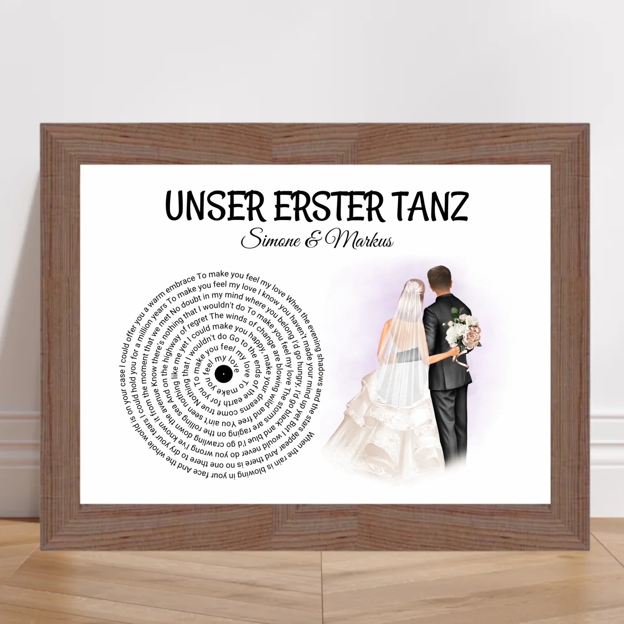 Hochzeit erster Tanz Jahrestag & Hochzeitstag Jubiläum Andenken Bild Geschenk - Cantty