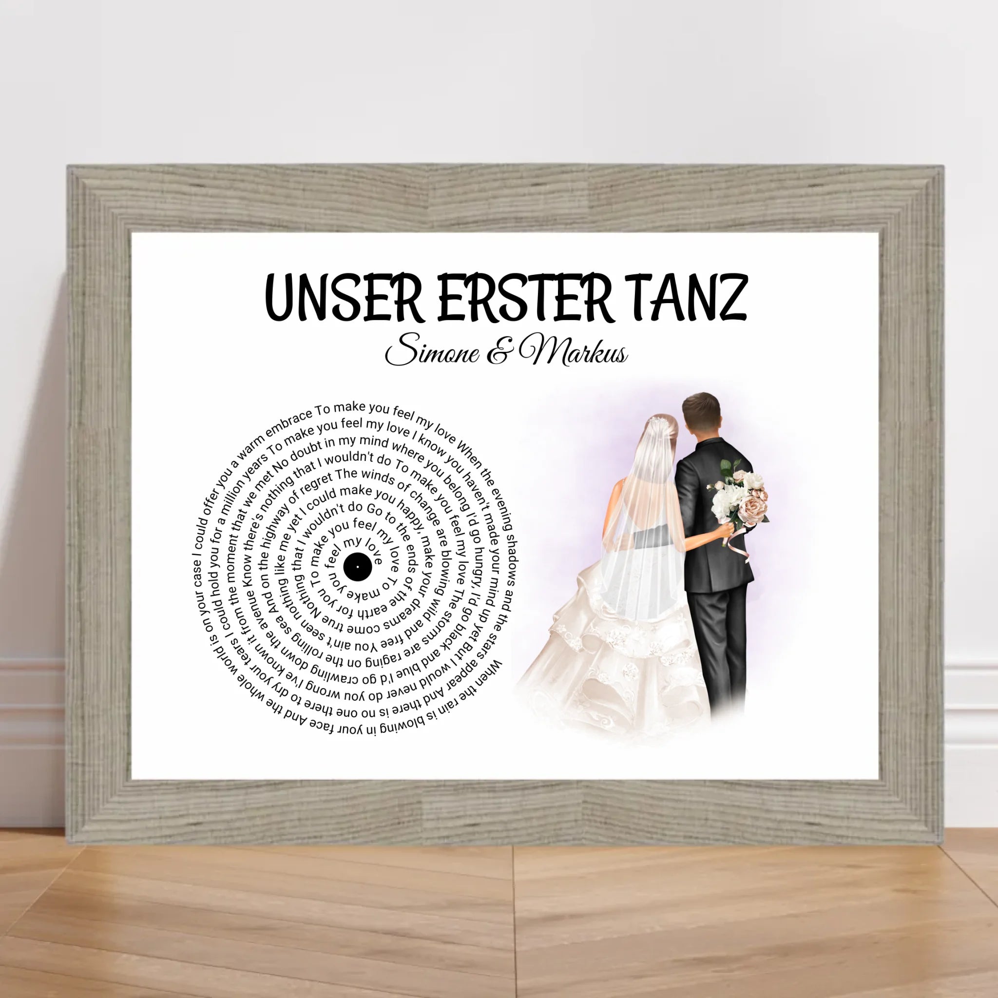 Hochzeit erster Tanz Jahrestag & Hochzeitstag Jubiläum Andenken Bild Geschenk - Cantty