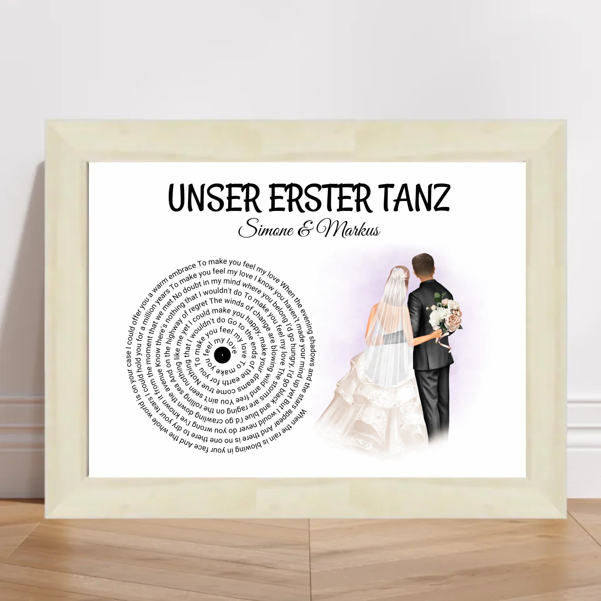 Hochzeit erster Tanz Jahrestag & Hochzeitstag Jubiläum Andenken Bild Geschenk - Cantty