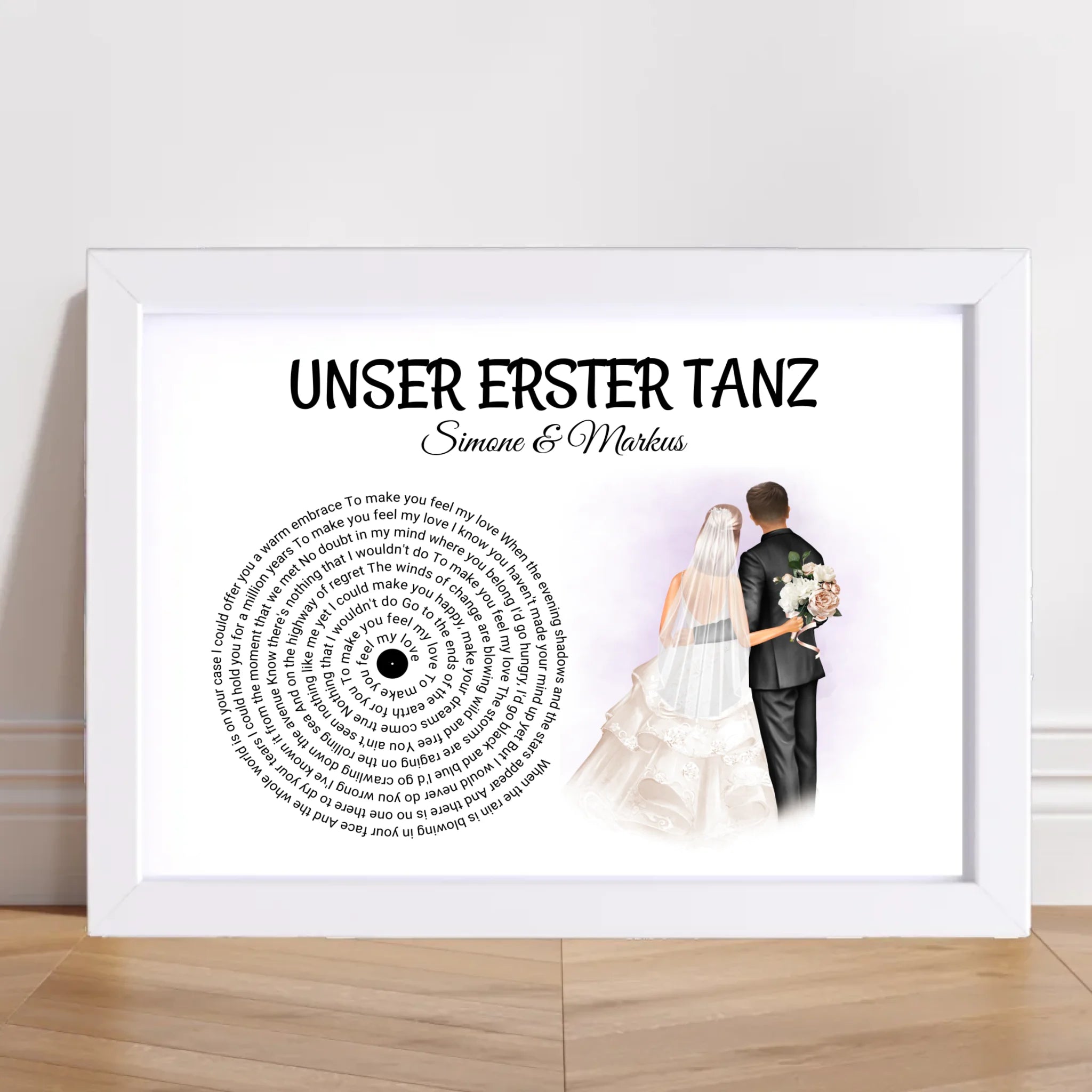 Hochzeit erster Tanz Jahrestag & Hochzeitstag Jubiläum Andenken Bild Geschenk - Cantty