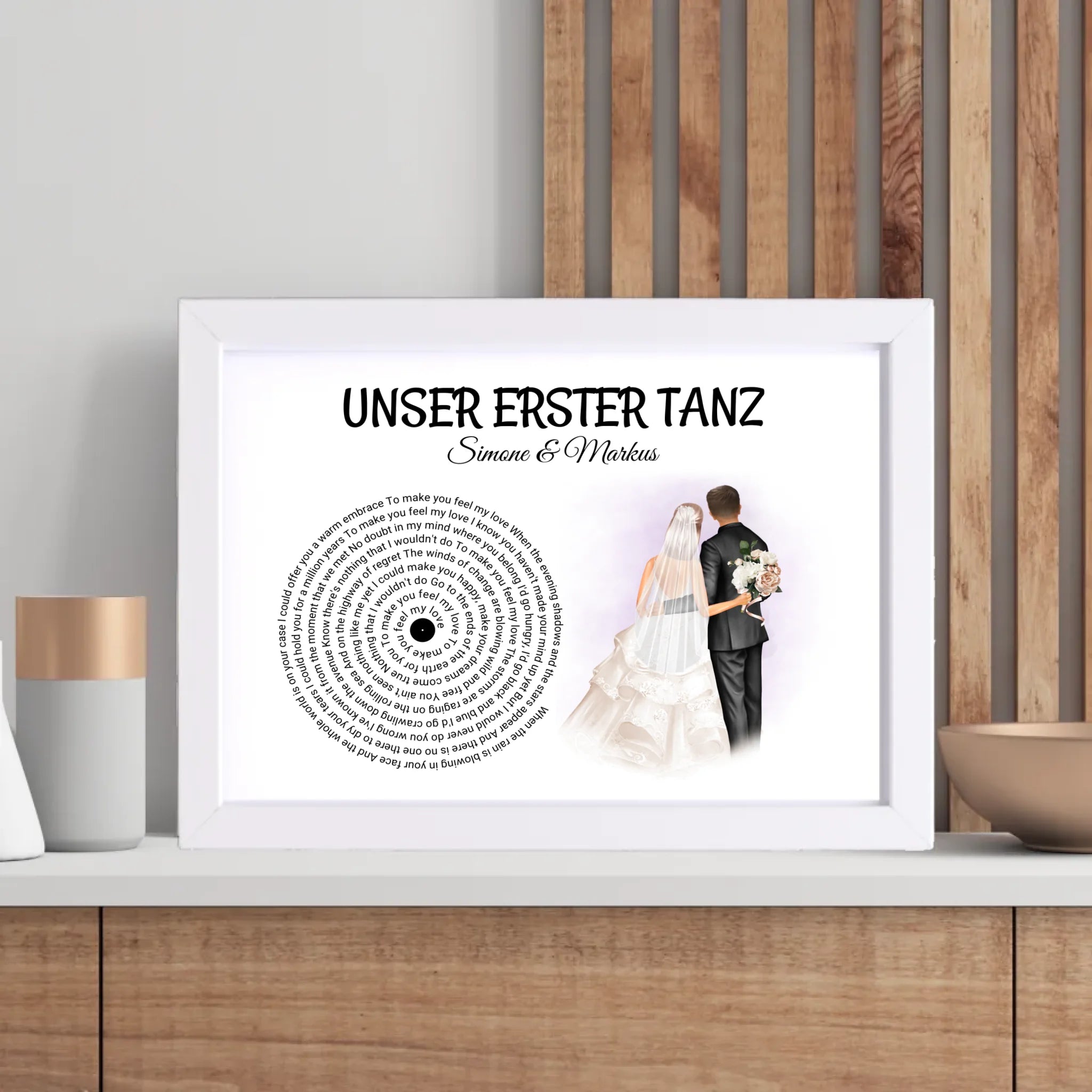 Hochzeit erster Tanz Jahrestag & Hochzeitstag Jubiläum Andenken Bild Geschenk - Cantty