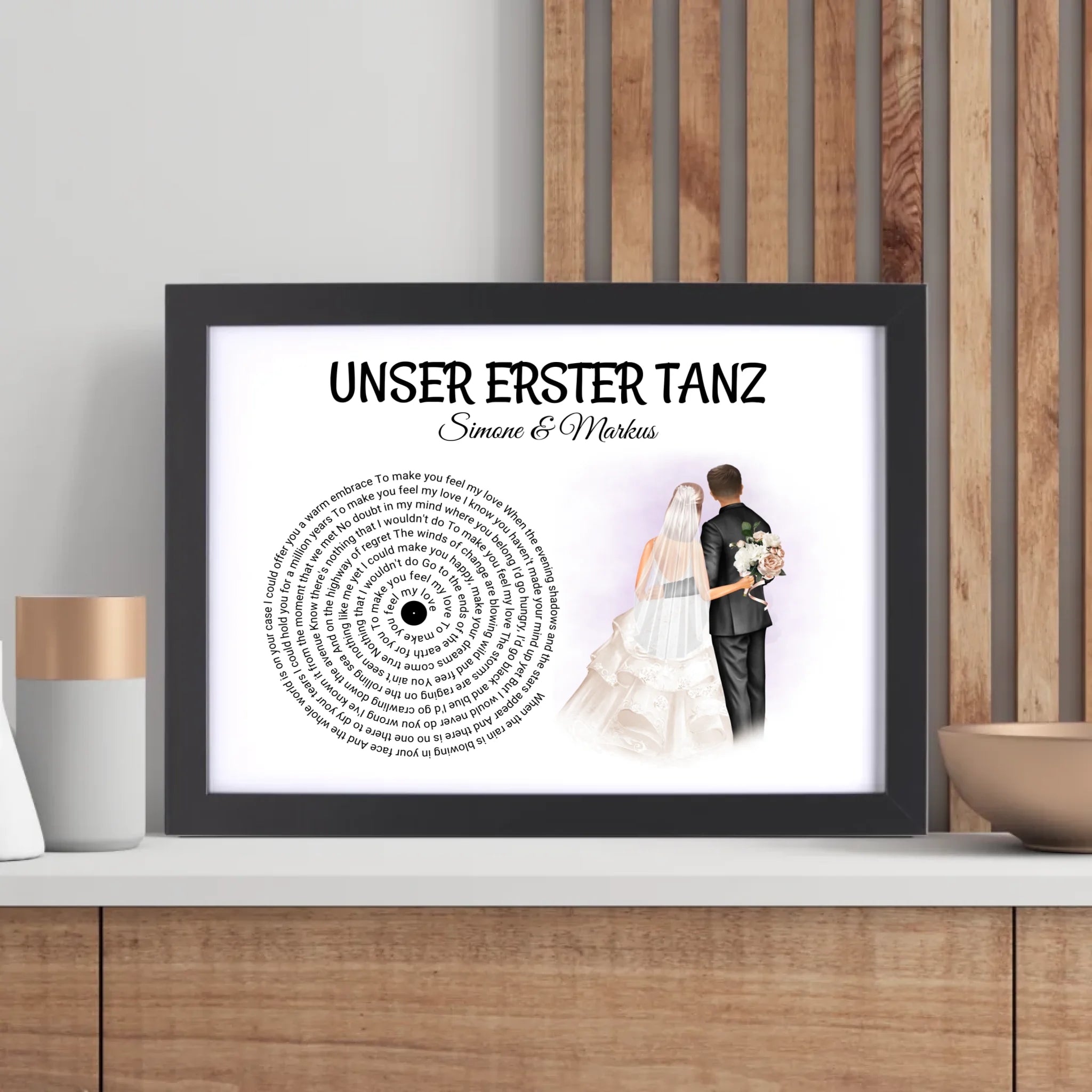 Hochzeit erster Tanz Jahrestag & Hochzeitstag Jubiläum Andenken Bild Geschenk - Cantty