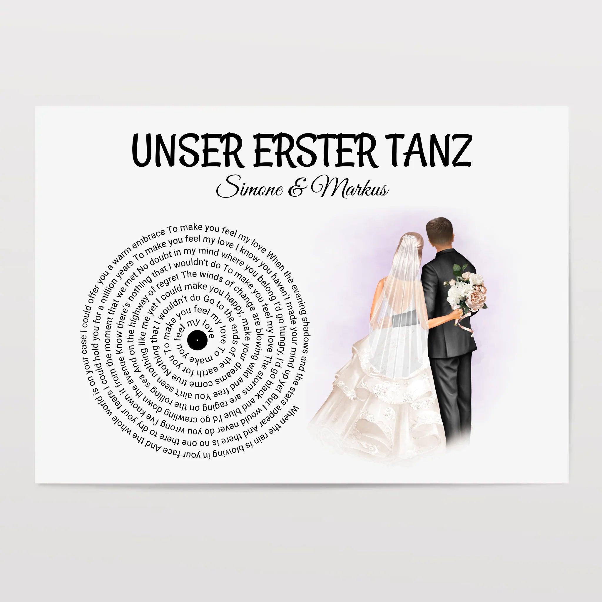 Hochzeit erster Tanz Jahrestag & Hochzeitstag Jubiläum Andenken Bild Geschenk - Cantty