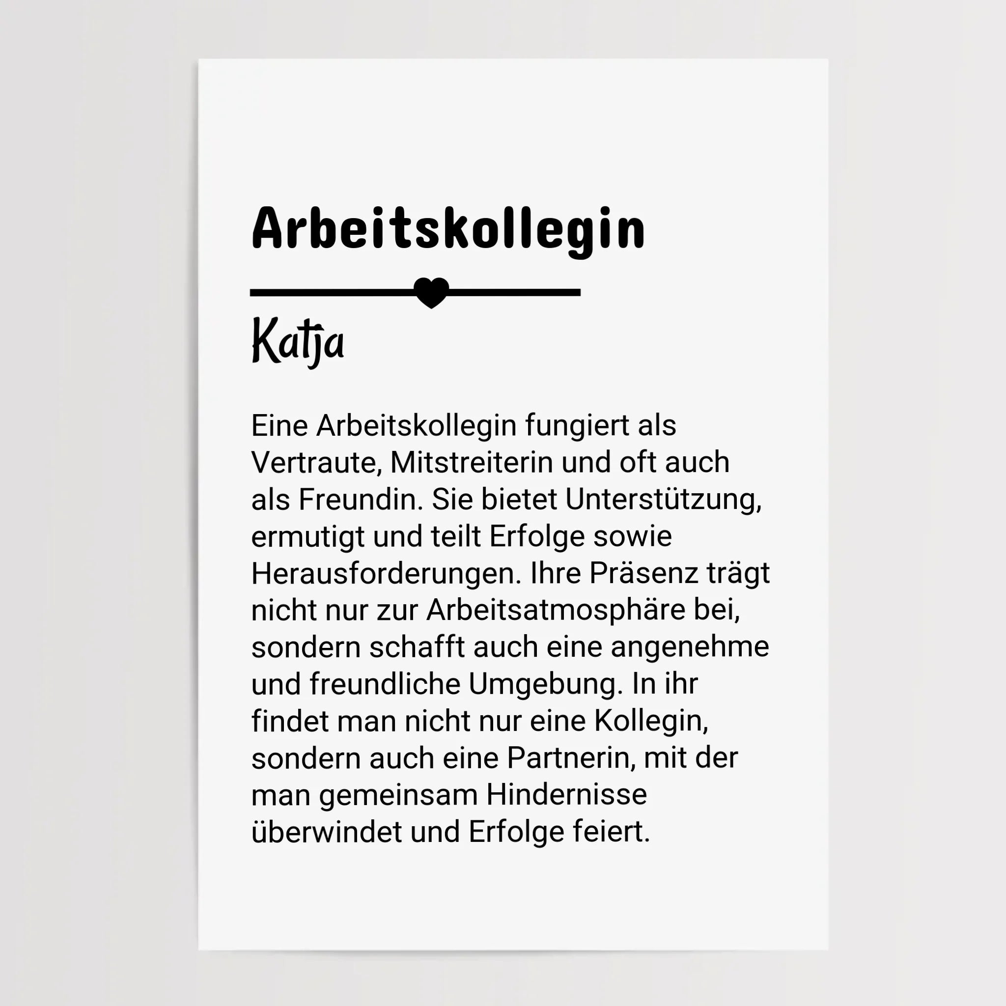 Arbeitskollegin Definition Poster Geschenk personalisiert - Cantty