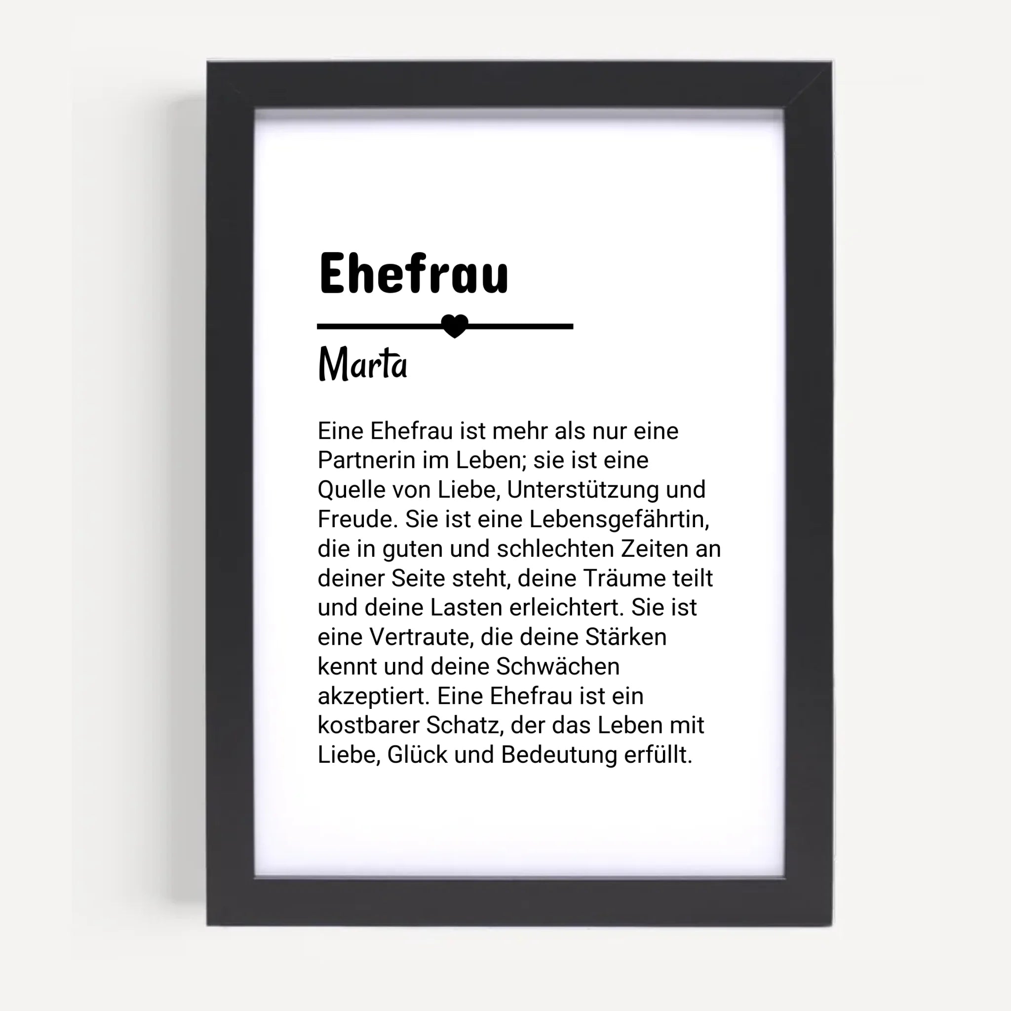 Ehefrau Defintion Poster Geschenk personalisiert - Cantty
