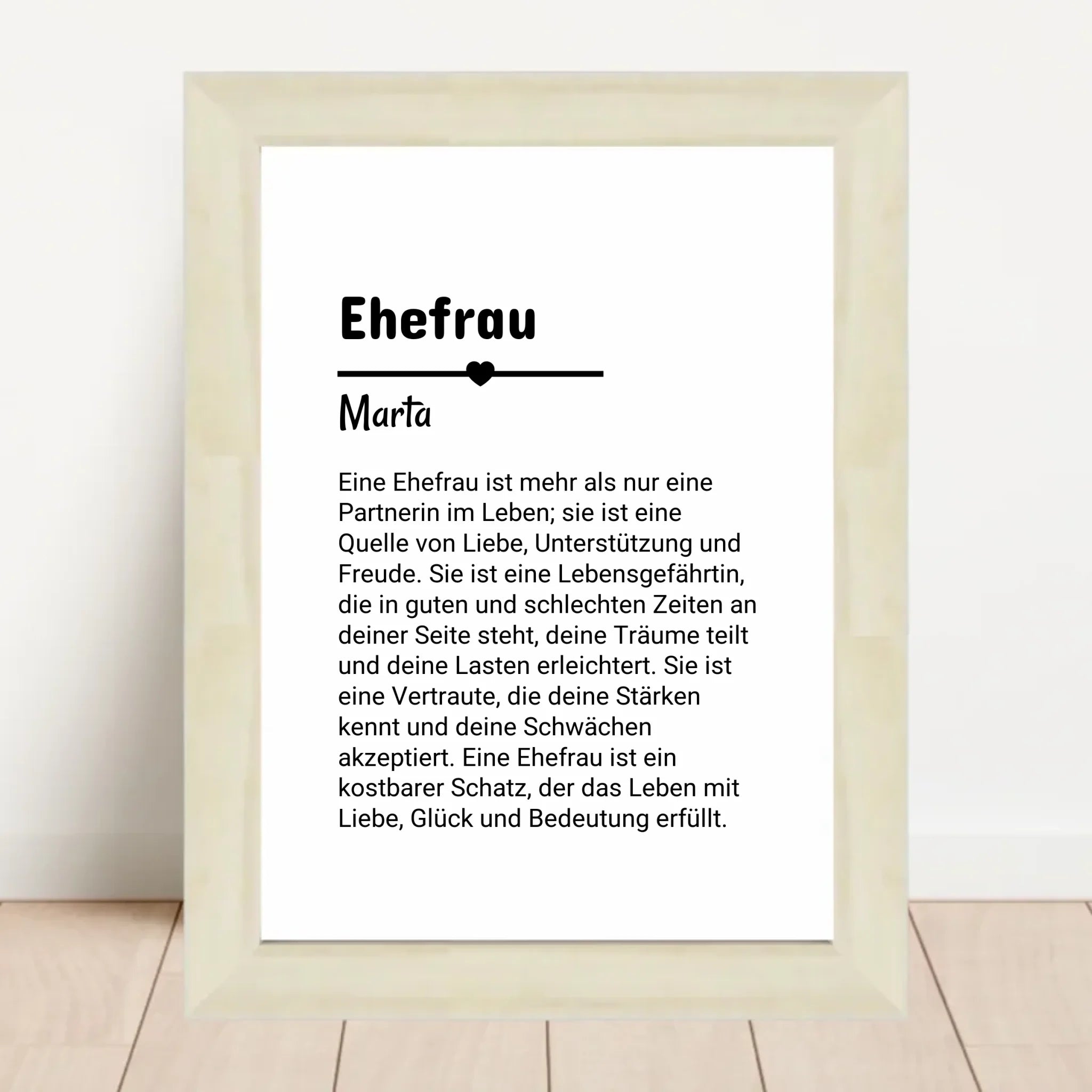 Ehefrau Defintion Poster Geschenk personalisiert - Cantty