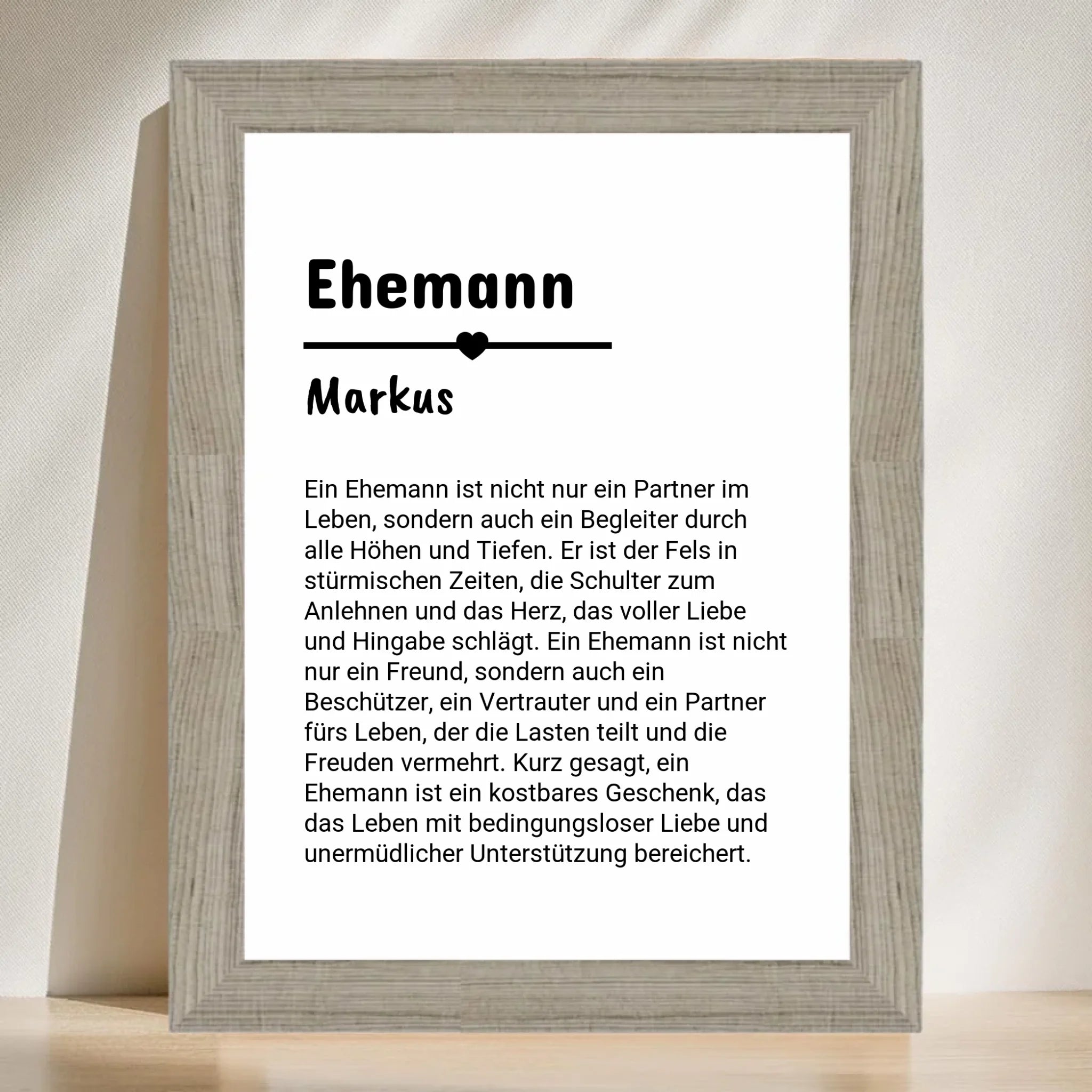 Ehemann Definition Poster Geschenk personalisiert - Cantty