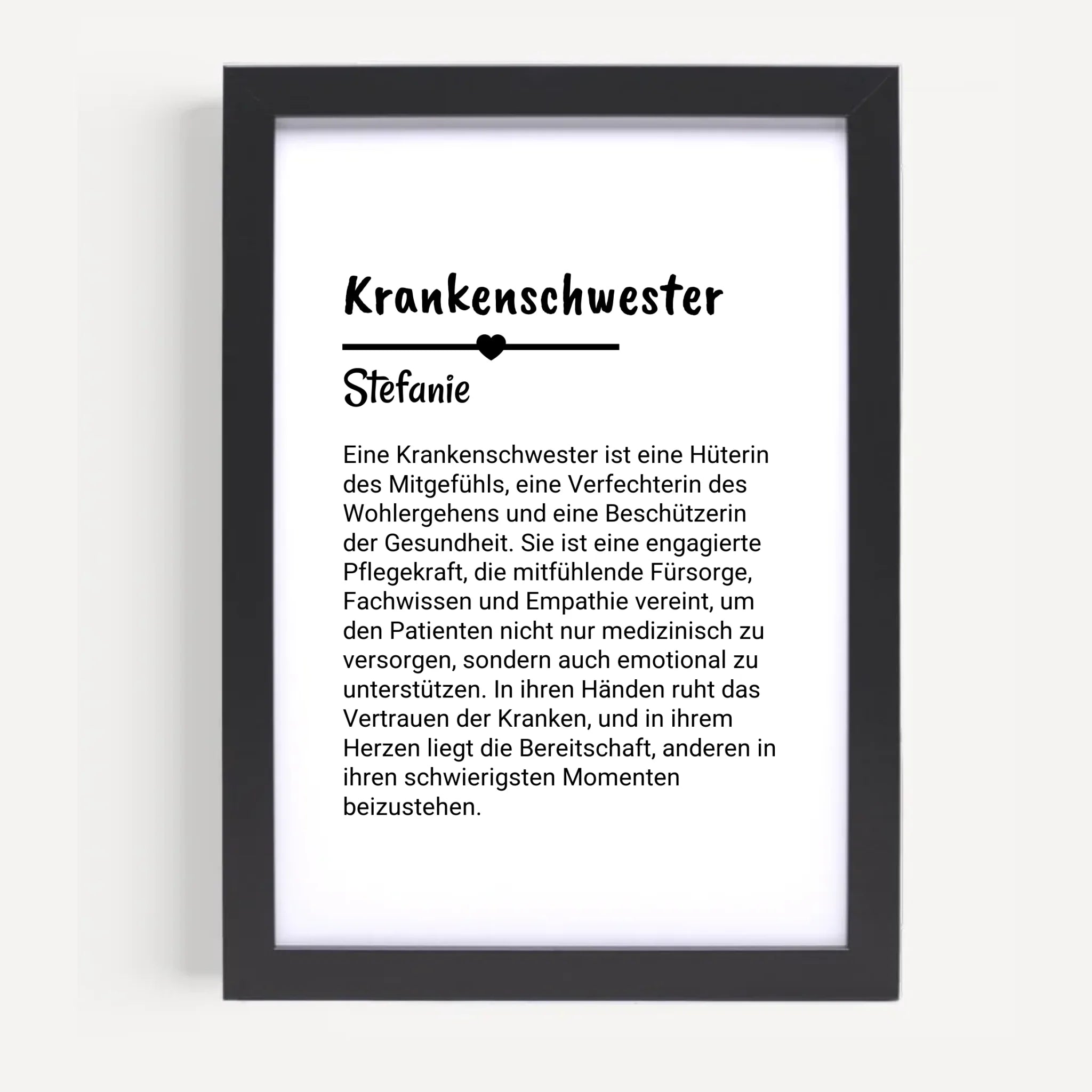 Krankenschwester Definition Poster Geschenk personalisiert - Cantty