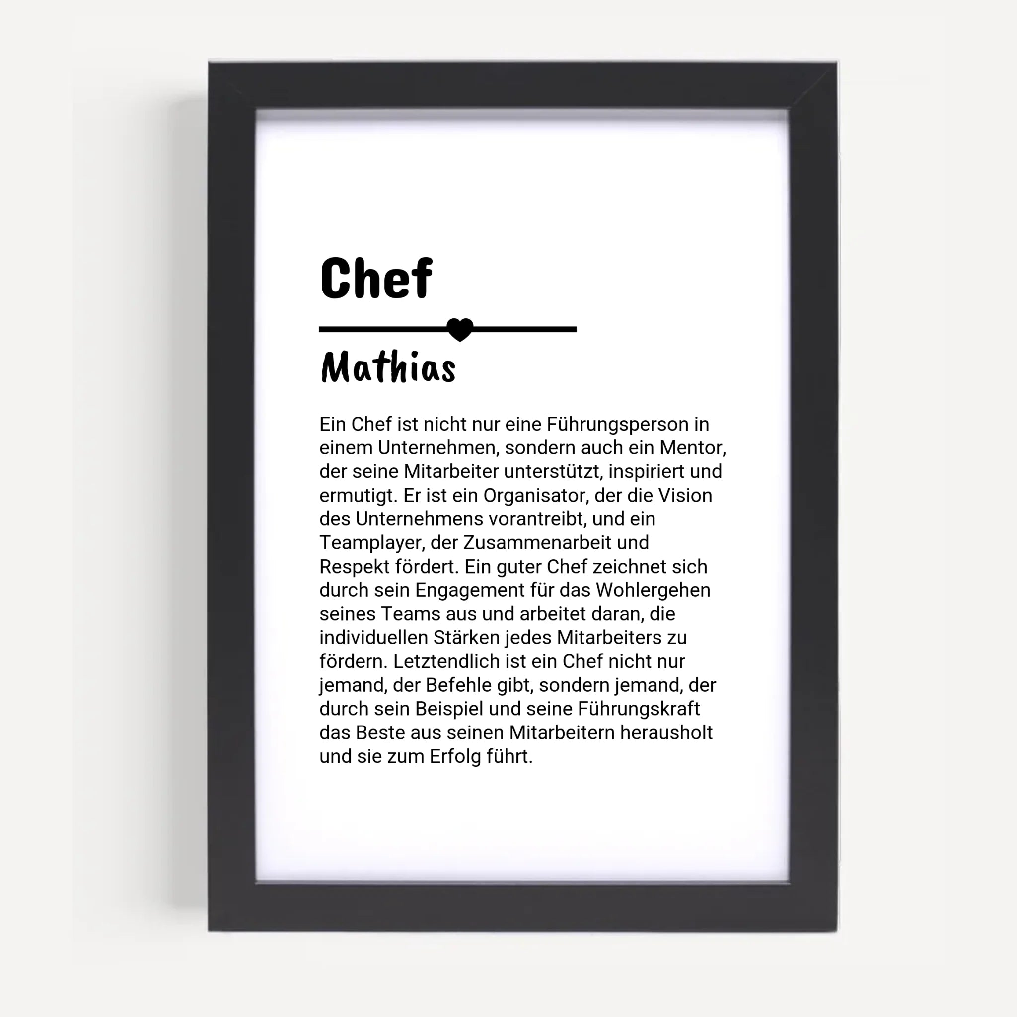 Chef Definition Poster Geschenk personalisiert - Cantty
