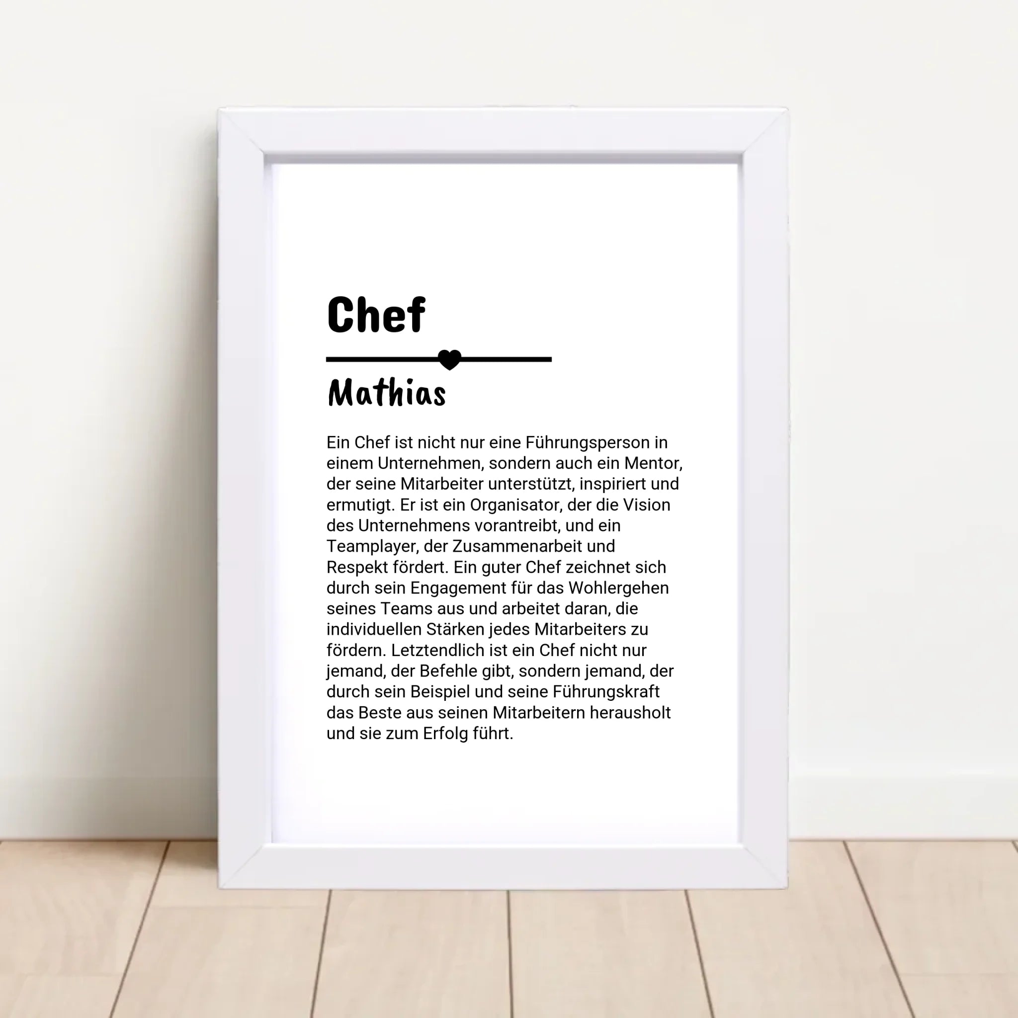 Chef Definition Poster Geschenk personalisiert - Cantty