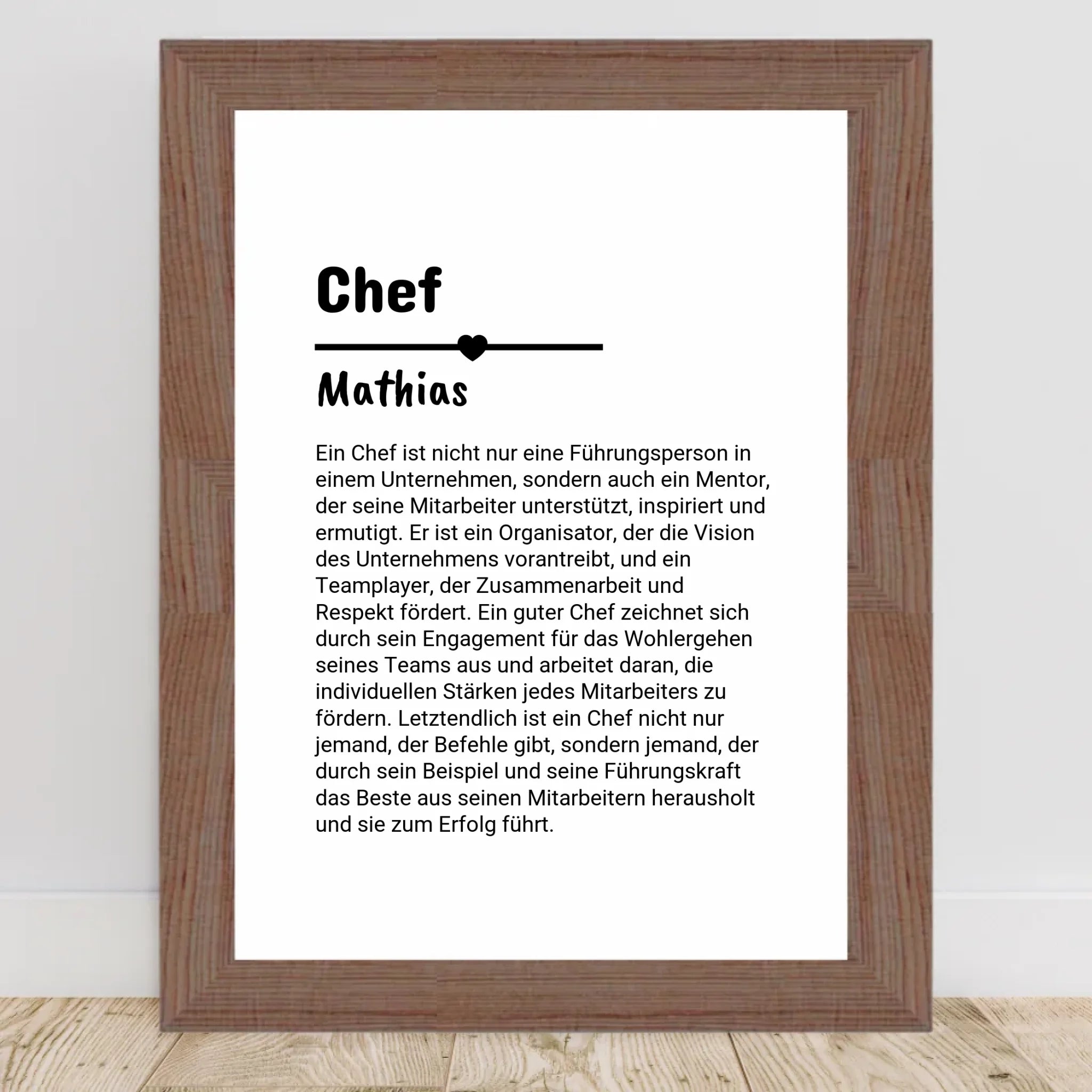 Chef Definition Poster Geschenk personalisiert - Cantty