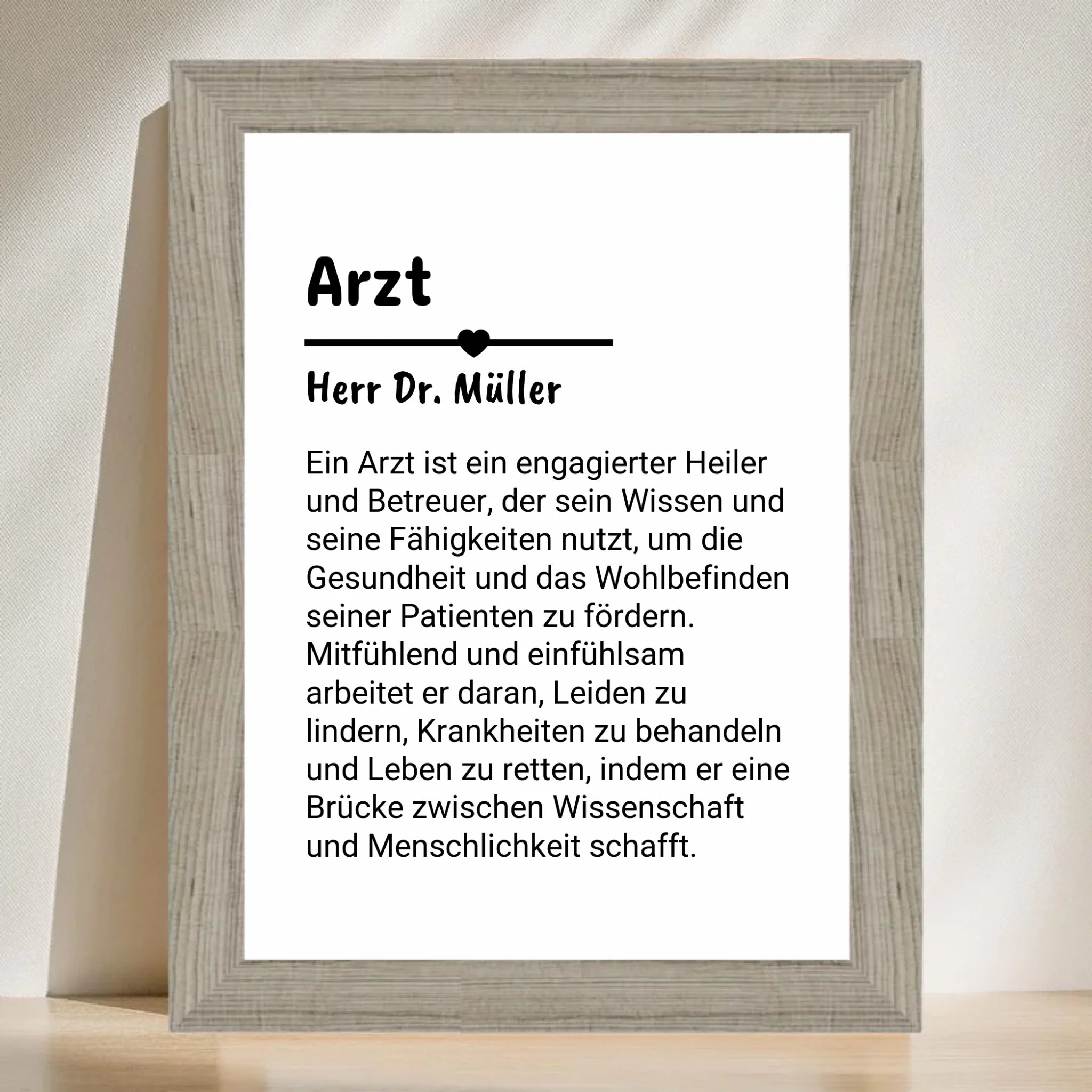 Arzt Definition Poster Geschenk personalisiert - Cantty