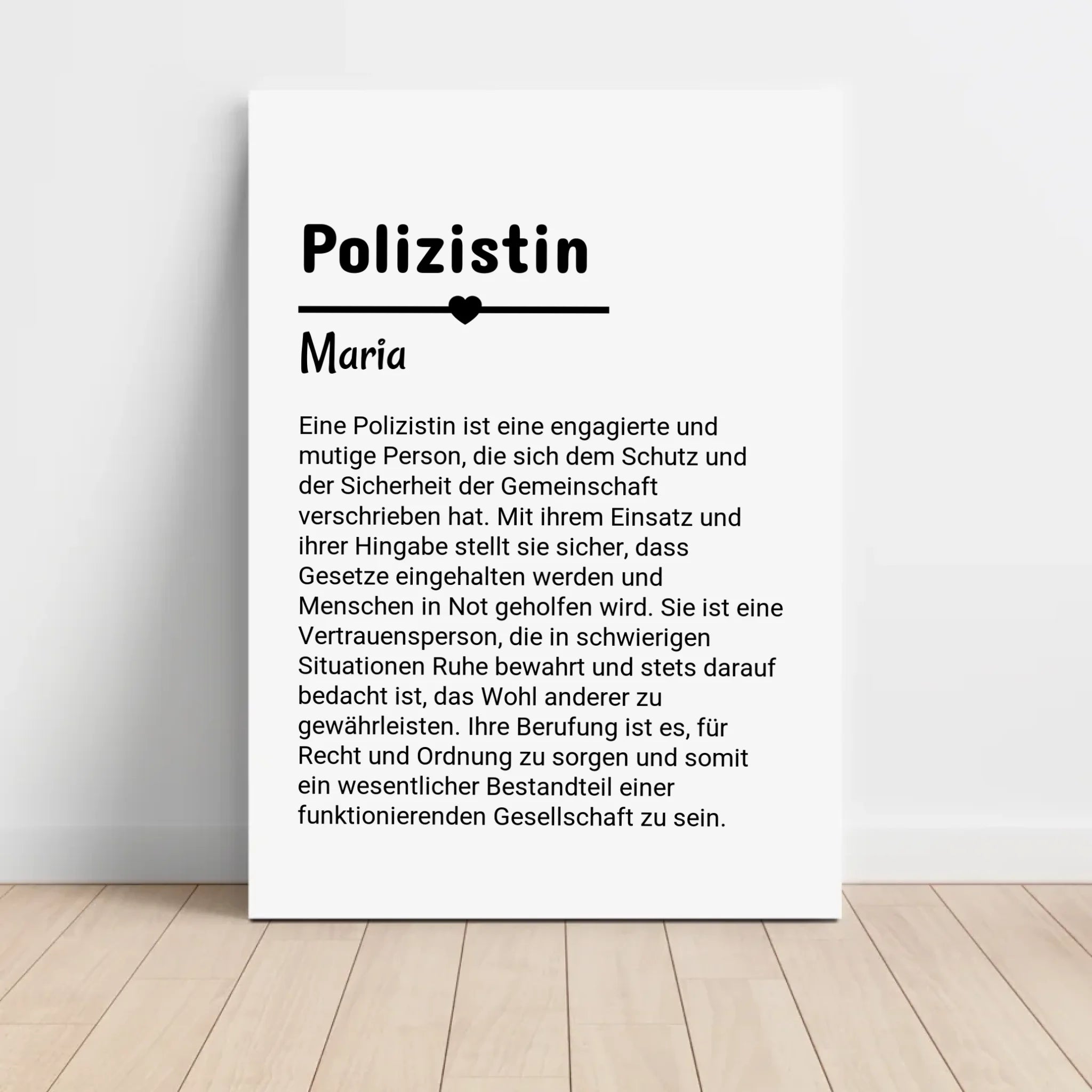 Polizistin Definition Poster Geschenk personalisiert - Cantty