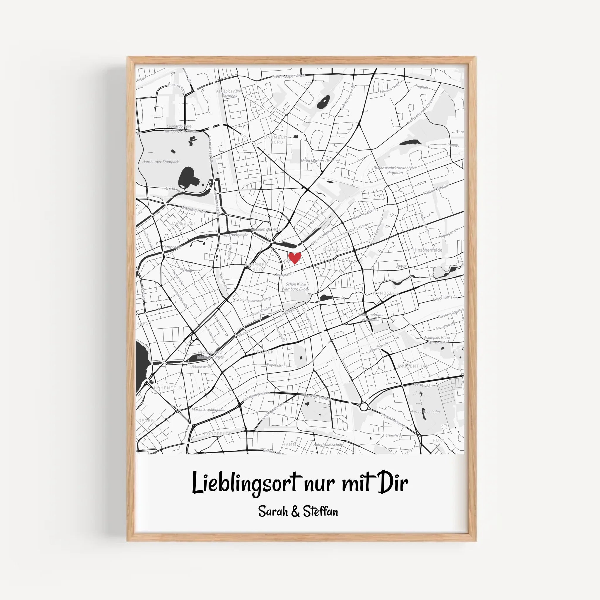 Liebespaar Stadtkarte Lieblingsort Jahrestagsgeschenk personalisiert - Cantty