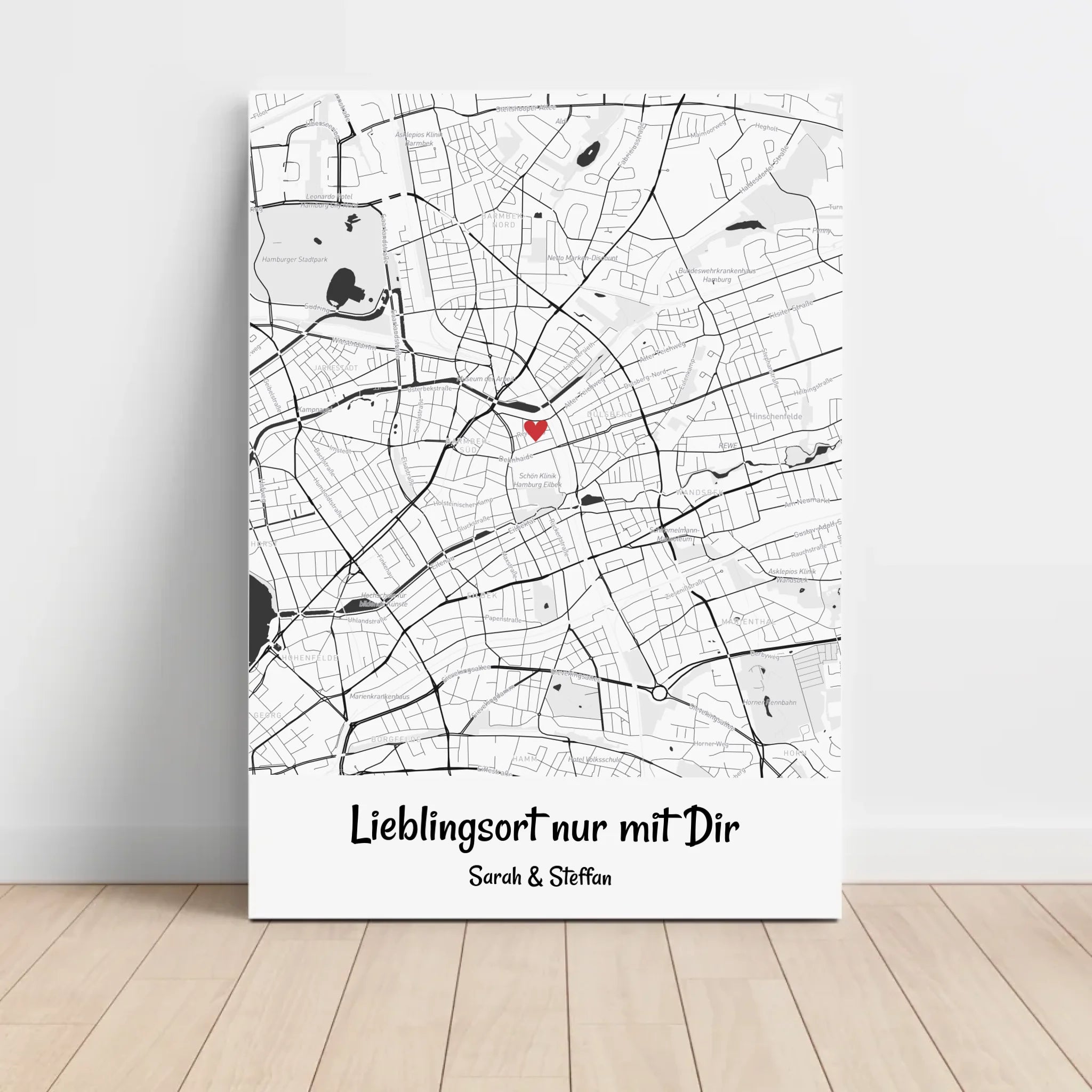 Liebespaar Stadtkarte Lieblingsort Jahrestagsgeschenk personalisiert - Cantty