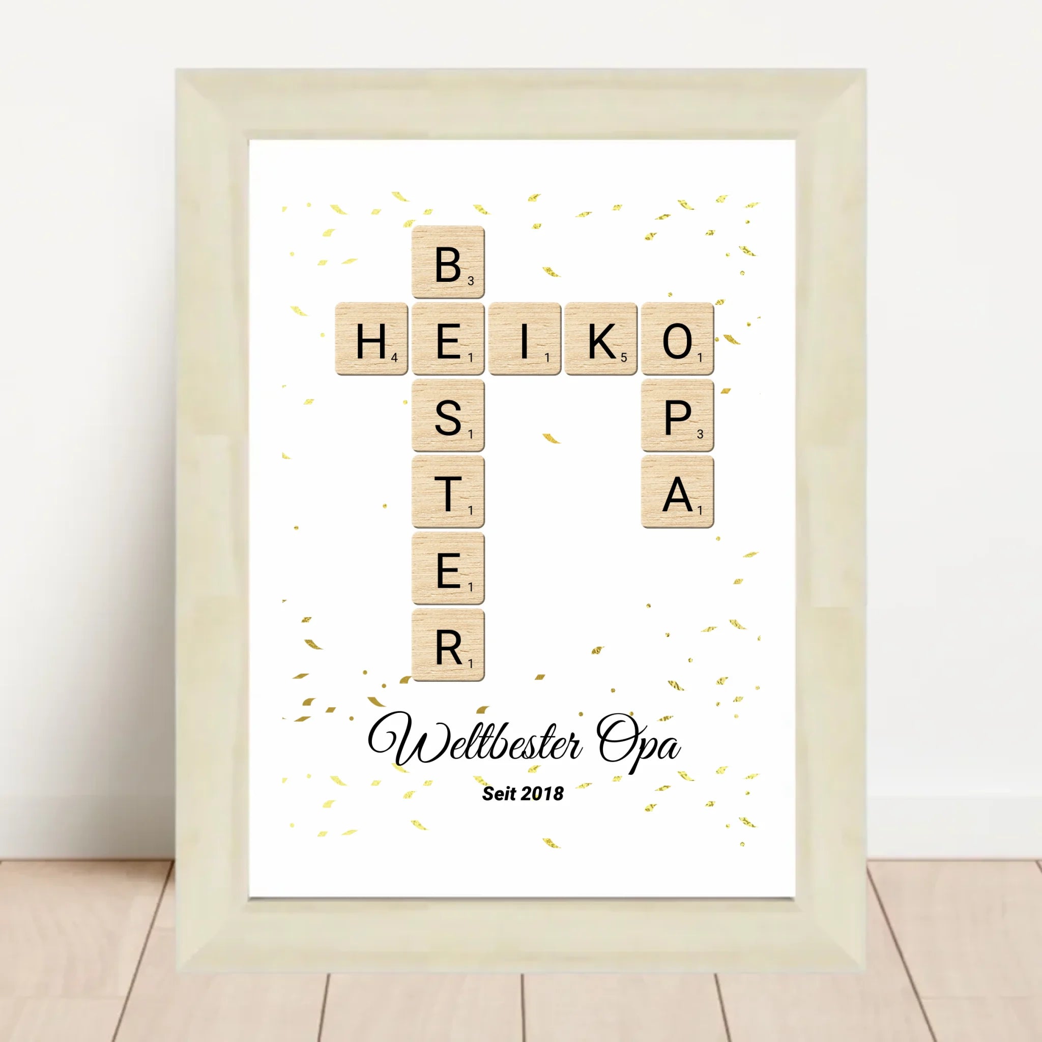 Geschenk für Opa Scrabble Wort Poster personalisierbar - Cantty