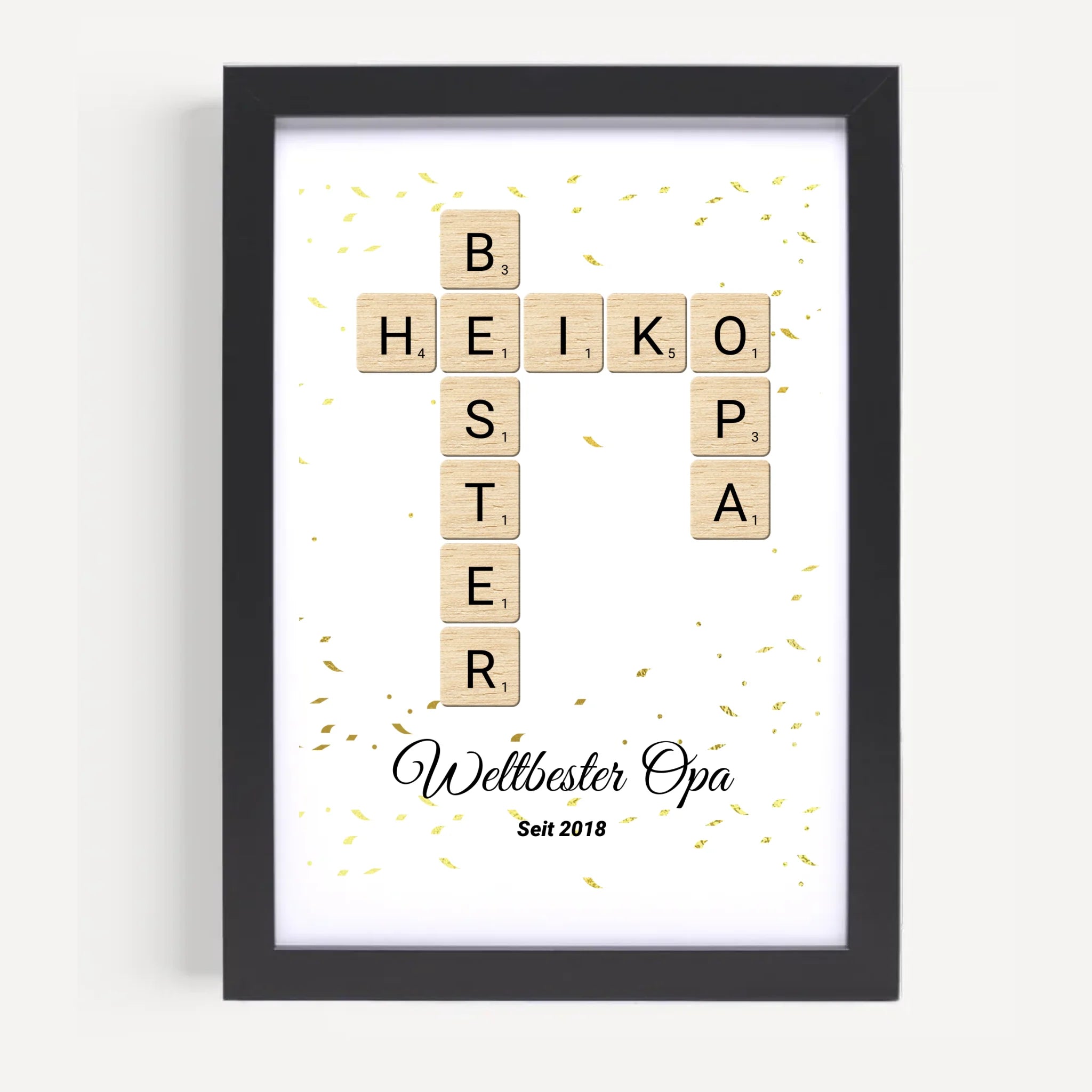Geschenk für Opa Scrabble Wort Poster personalisierbar - Cantty