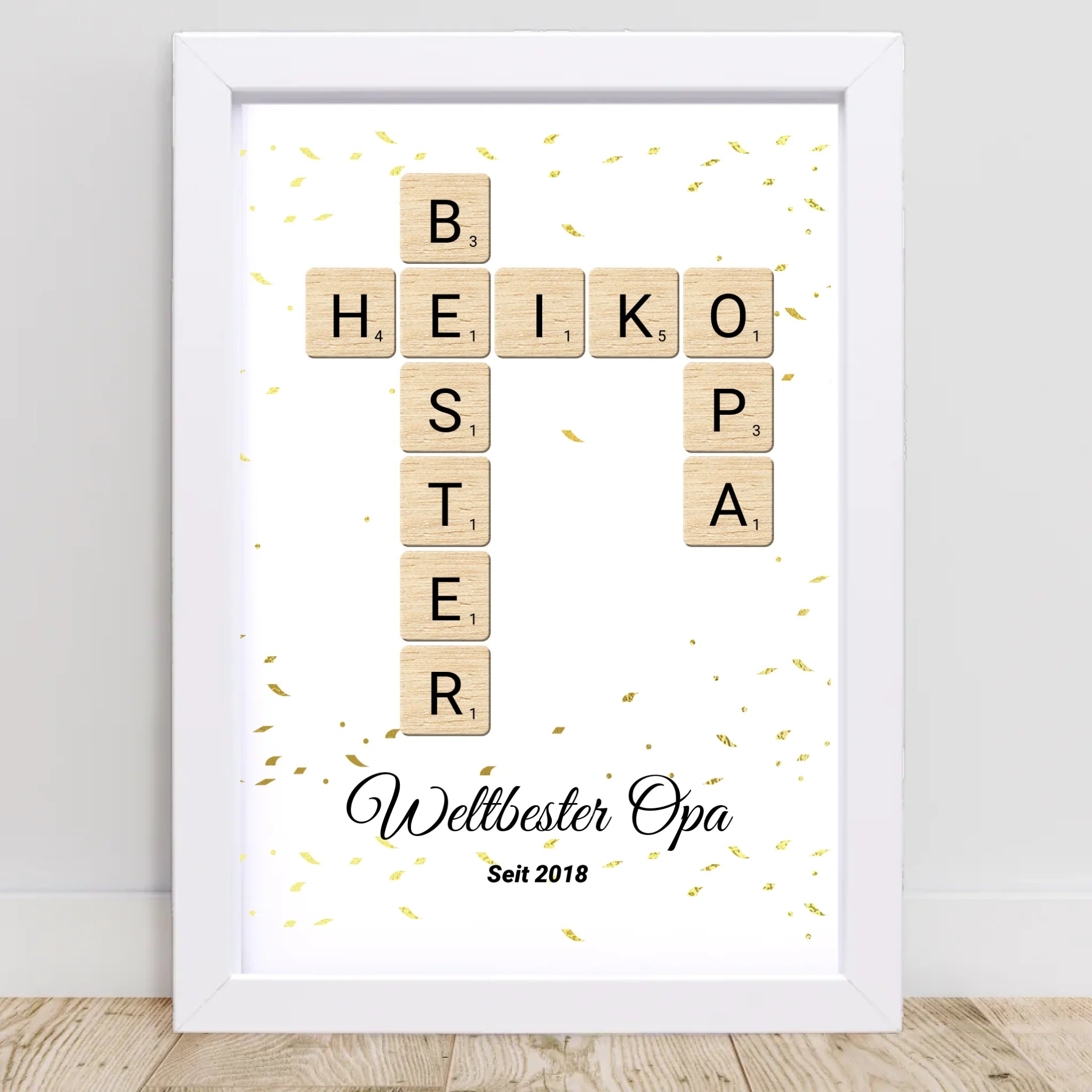 Geschenk für Opa Scrabble Wort Poster personalisierbar - Cantty