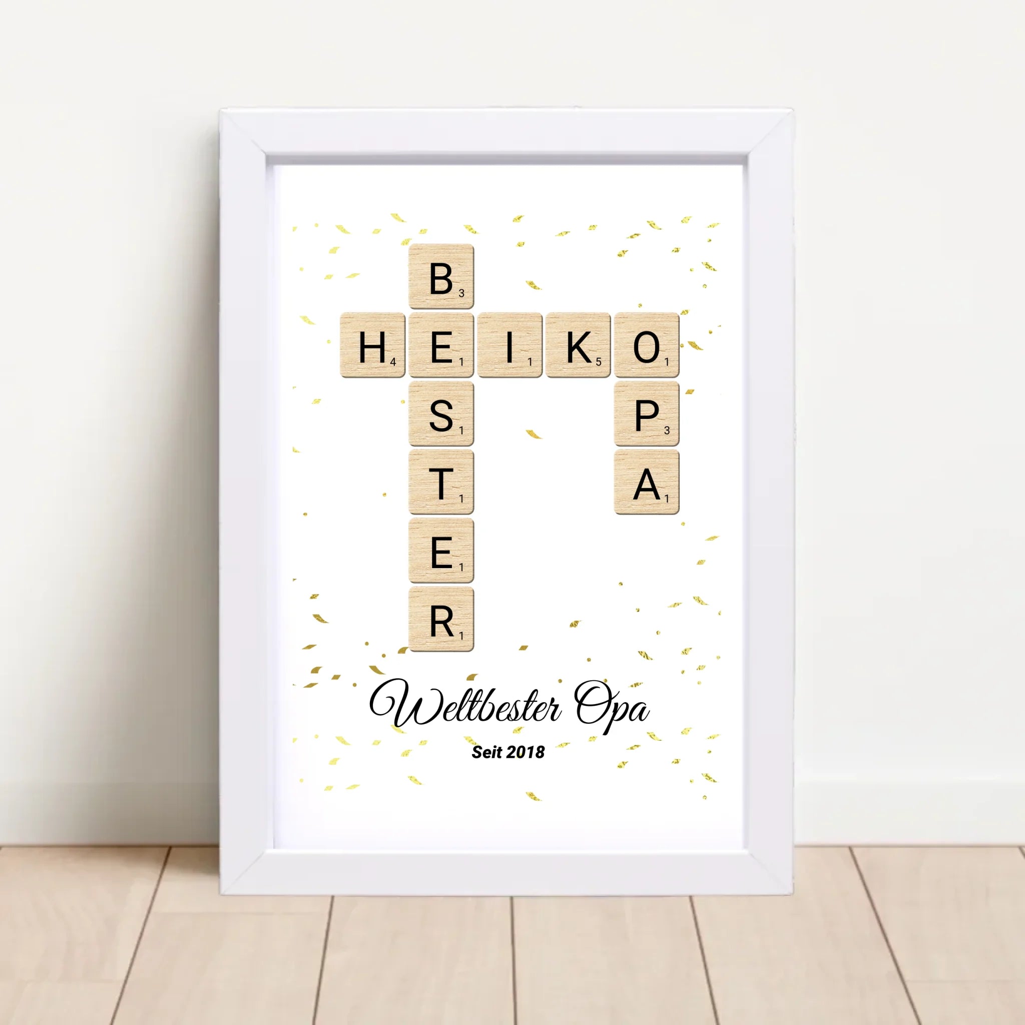 Geschenk für Opa Scrabble Wort Poster personalisierbar - Cantty