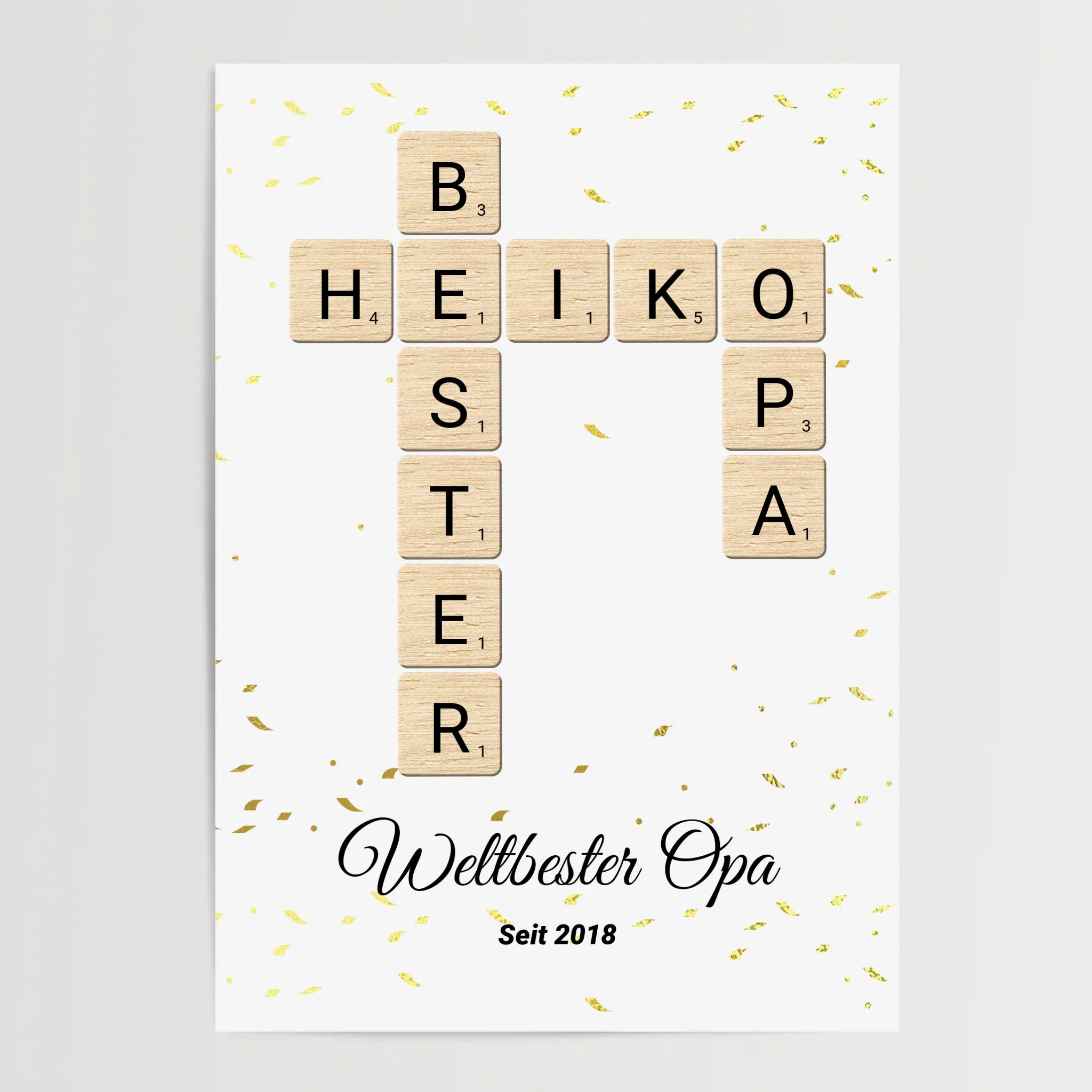 Geschenk für Opa Scrabble Wort Poster personalisierbar - Cantty