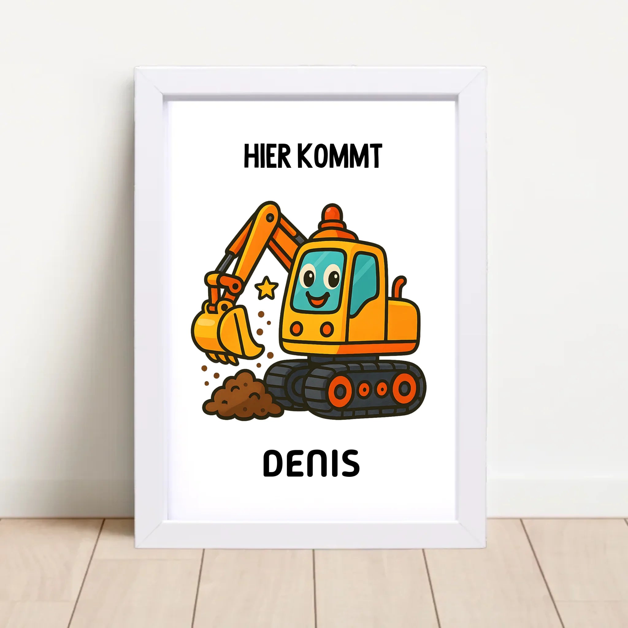 Bagger Poster für Kind mit Name - Cantty
