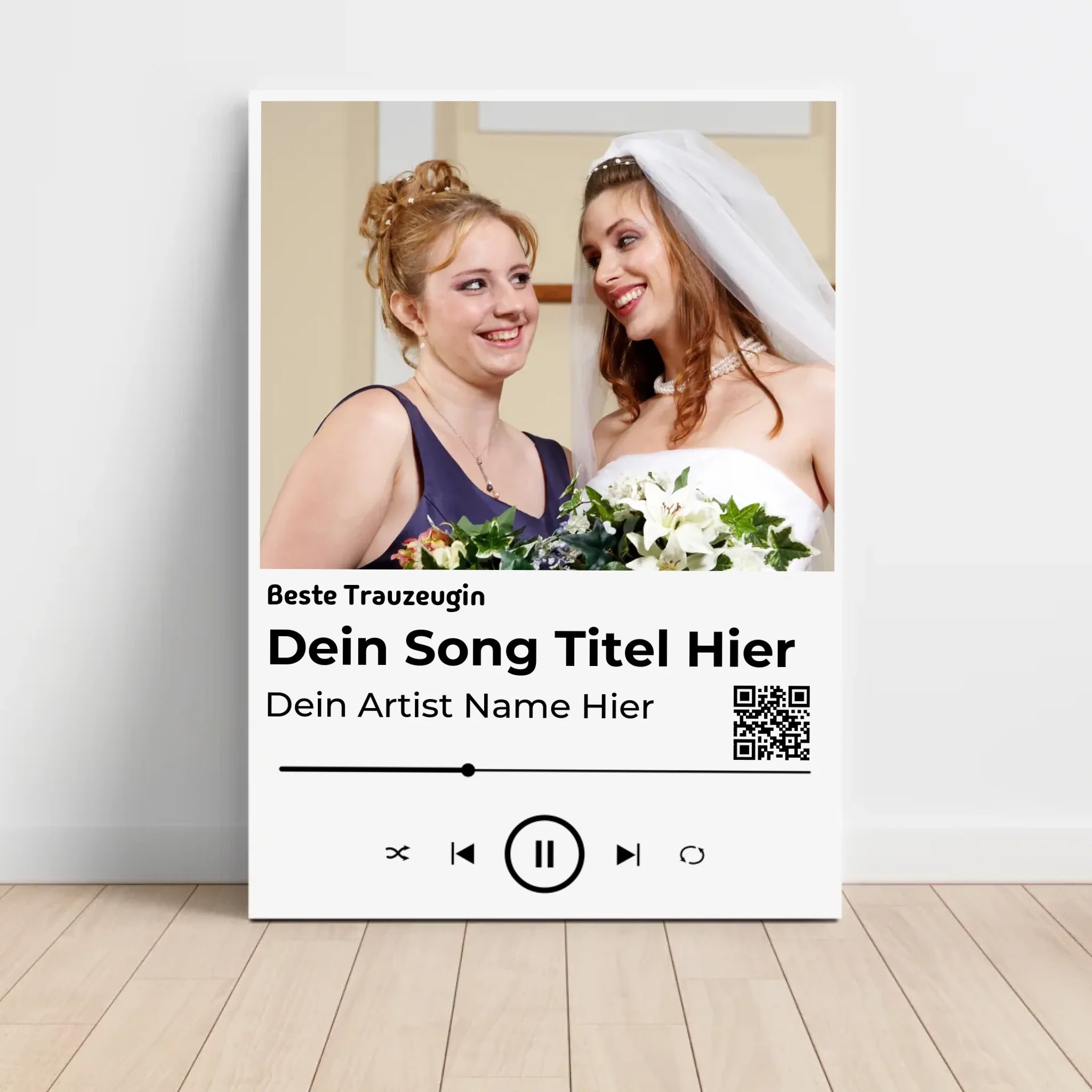 Trauzeugin Geschenk nach der Hochzeit: Lieblingssong Foto Poster - Cantty