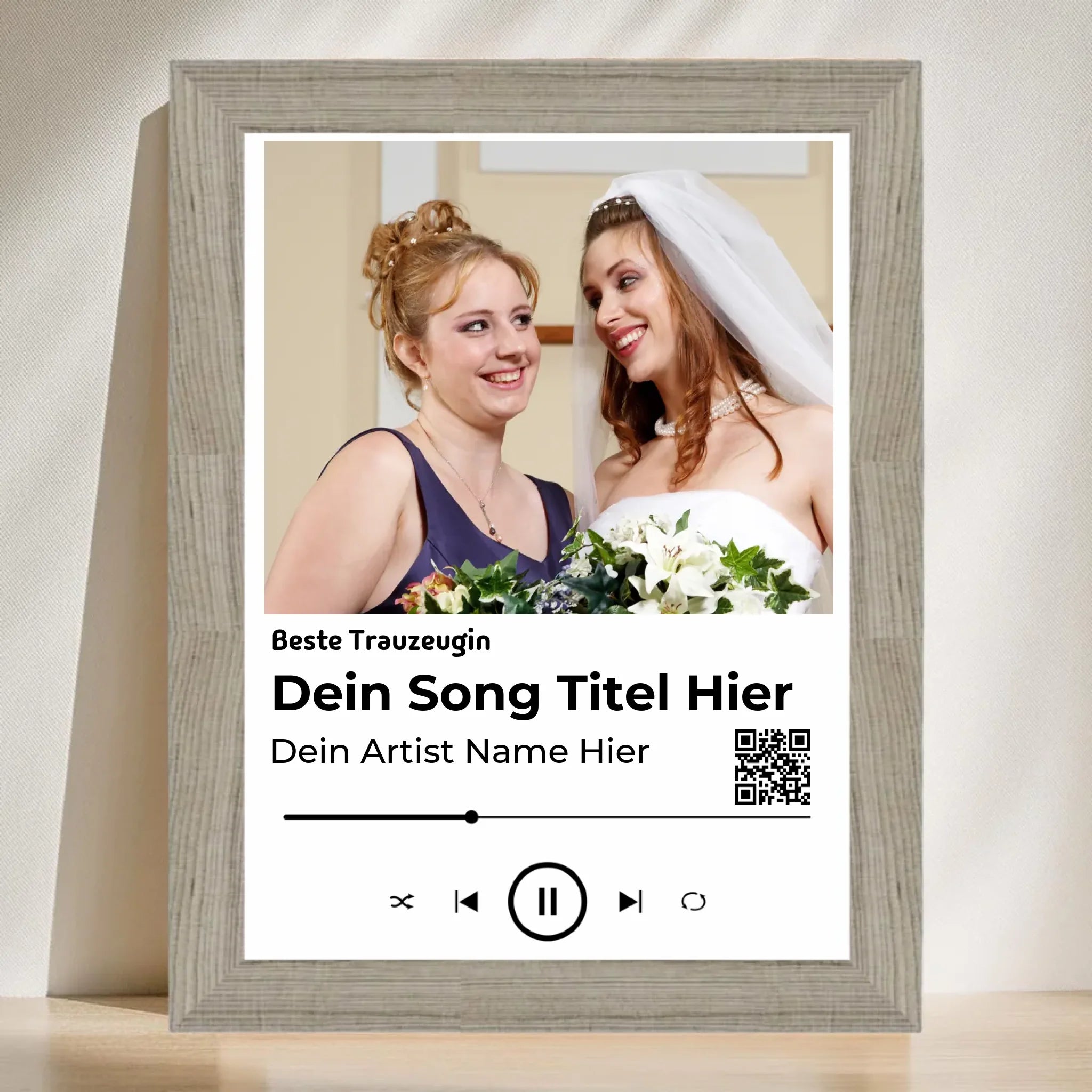 Trauzeugin Geschenk nach der Hochzeit: Lieblingssong Foto Poster - Cantty