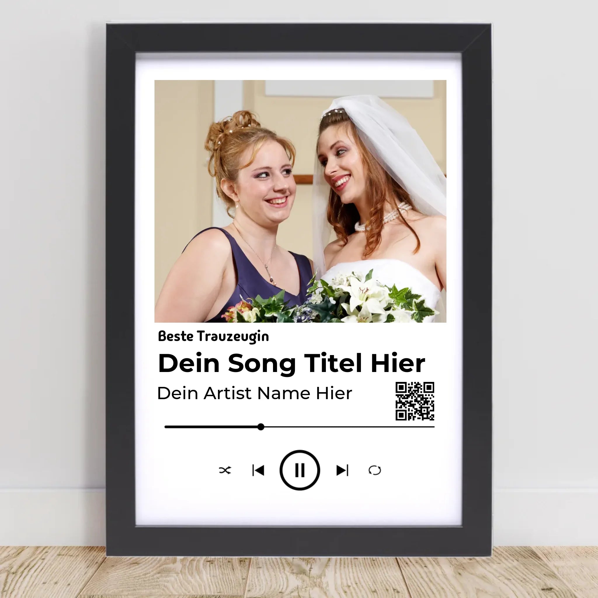 Trauzeugin Geschenk nach der Hochzeit: Lieblingssong Foto Poster - Cantty