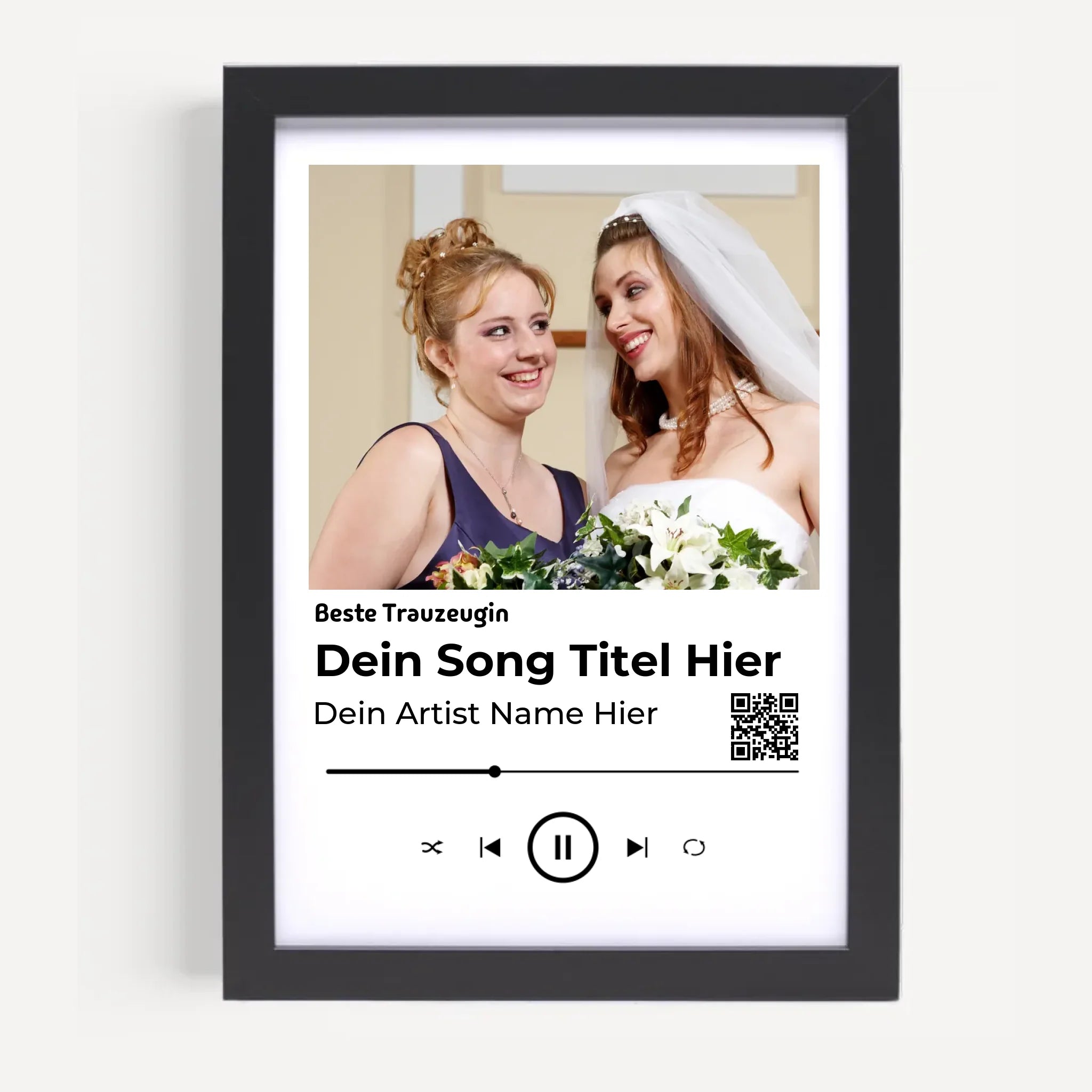 Trauzeugin Geschenk nach der Hochzeit: Lieblingssong Foto Poster - Cantty