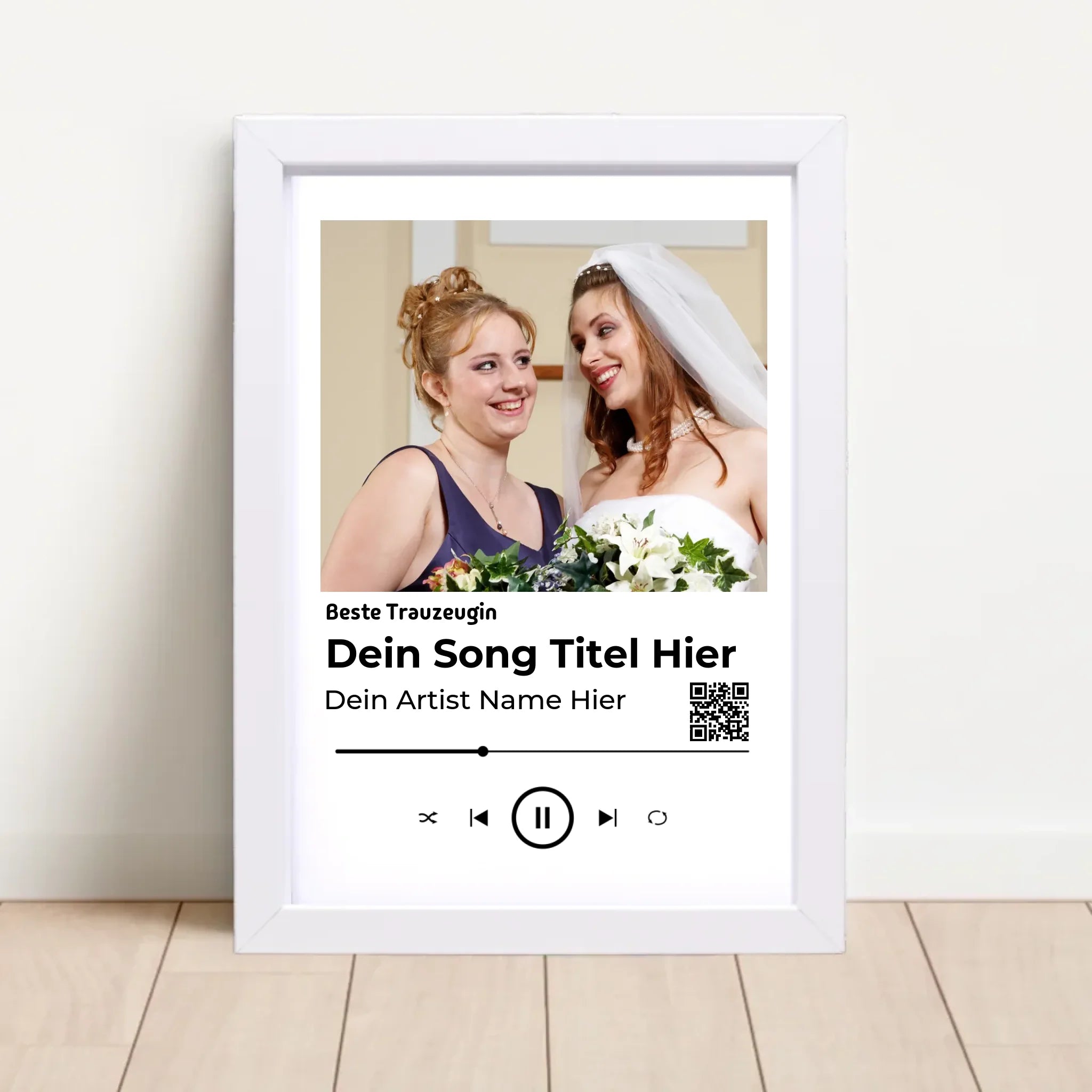 Trauzeugin Geschenk nach der Hochzeit: Lieblingssong Foto Poster - Cantty