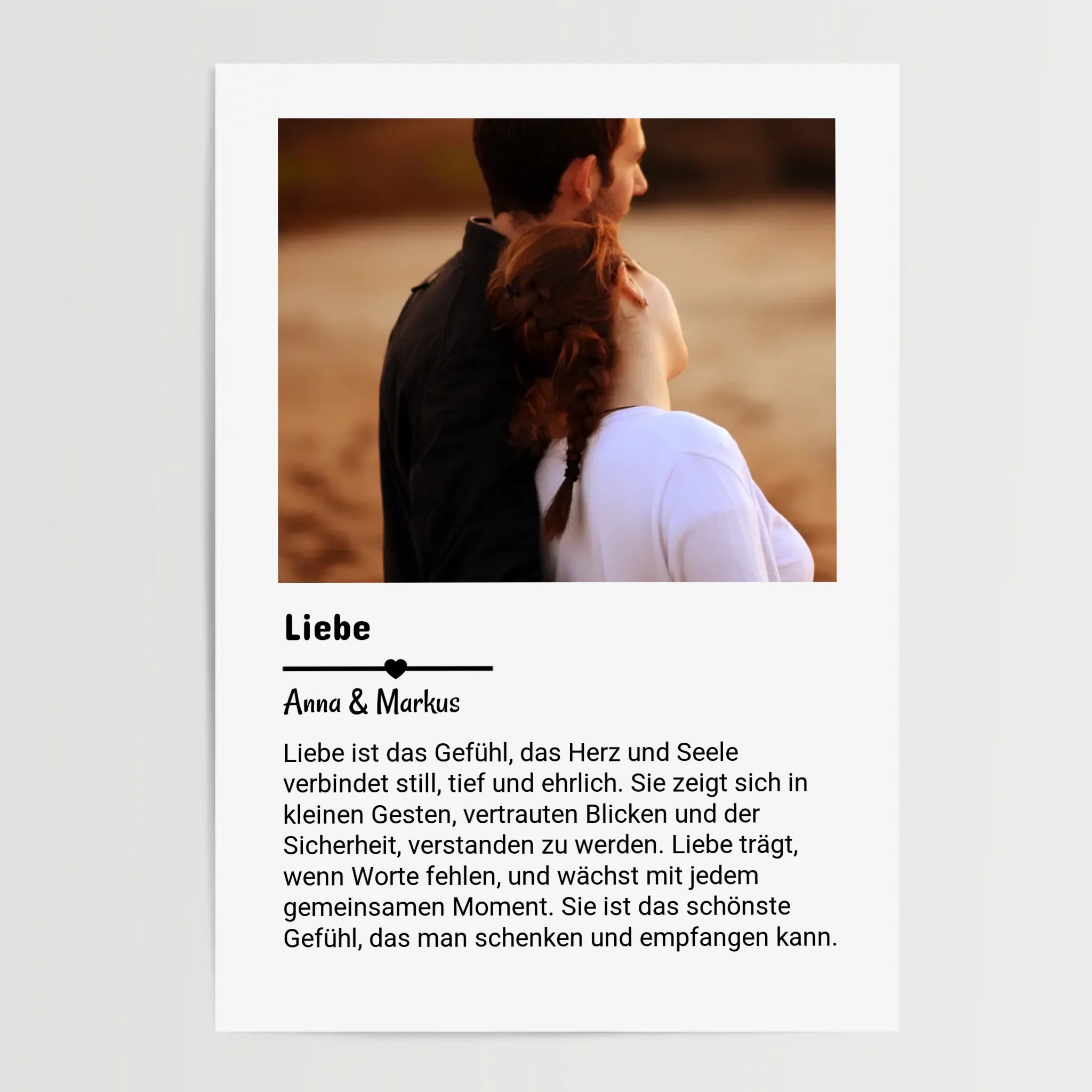 Romantisches Geschenk für Mann: Foto mit Spruch personalisiert - Cantty