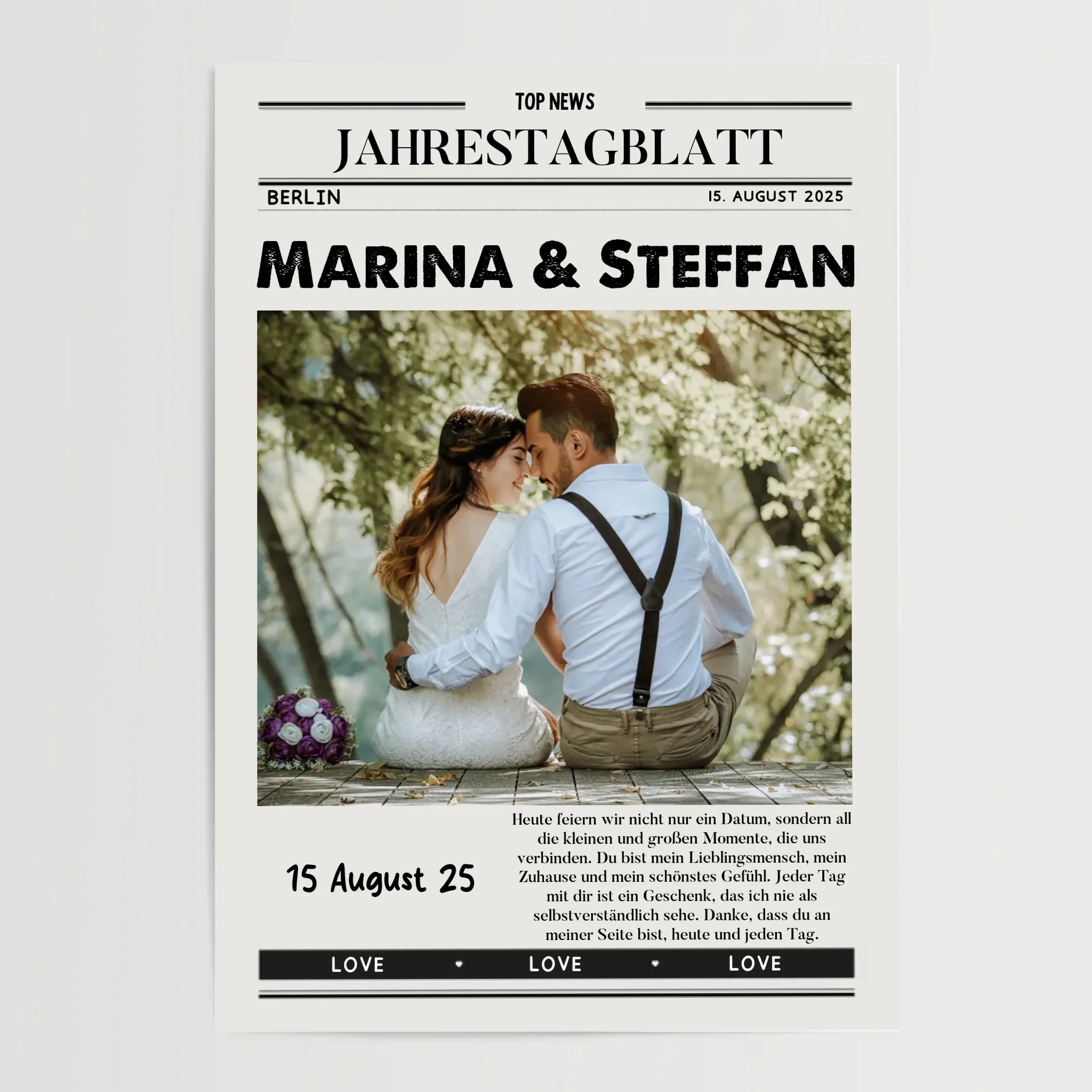 Paar Jahrestag Zeitung Geschenk mit Foto - Cantty