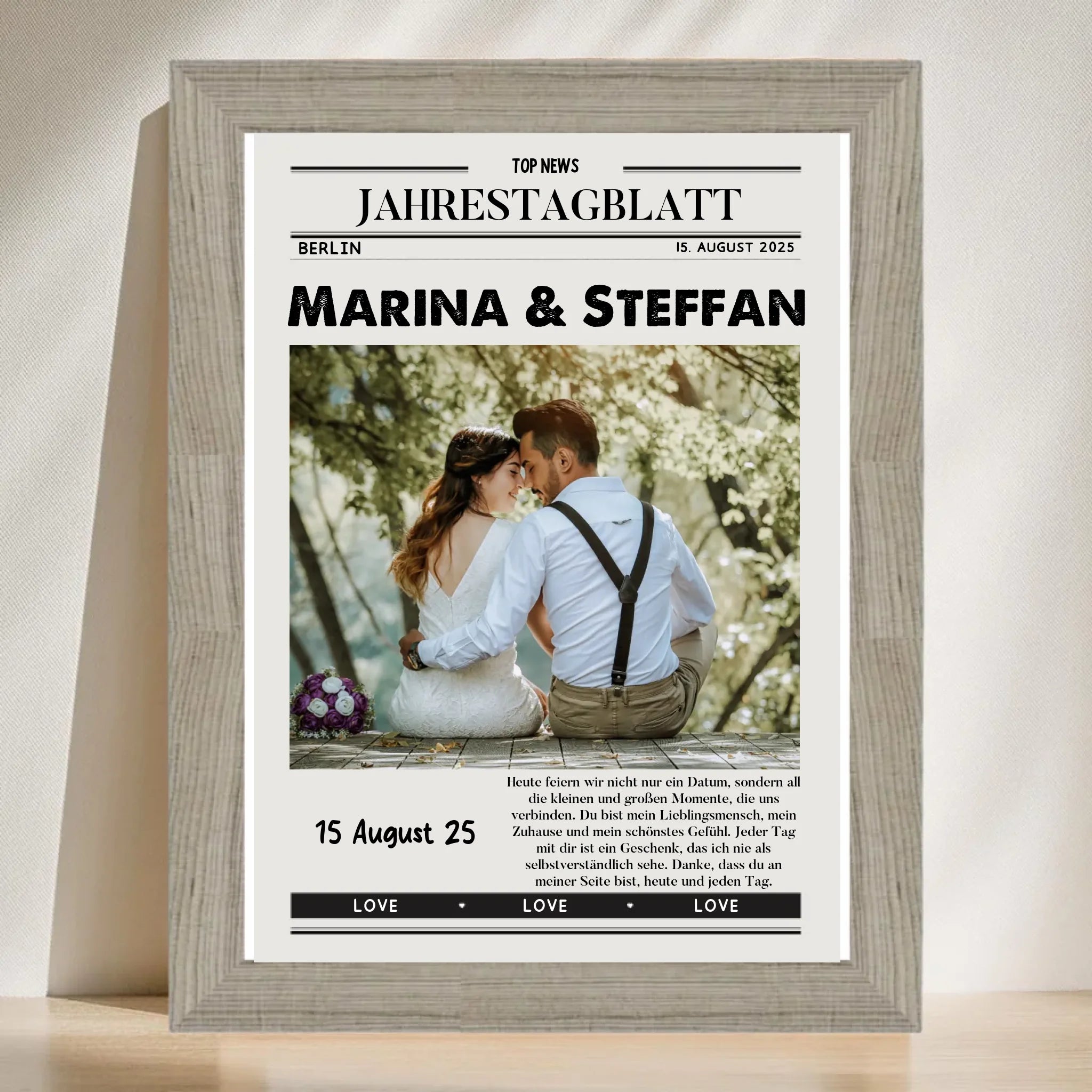 Paar Jahrestag Zeitung Geschenk mit Foto - Cantty