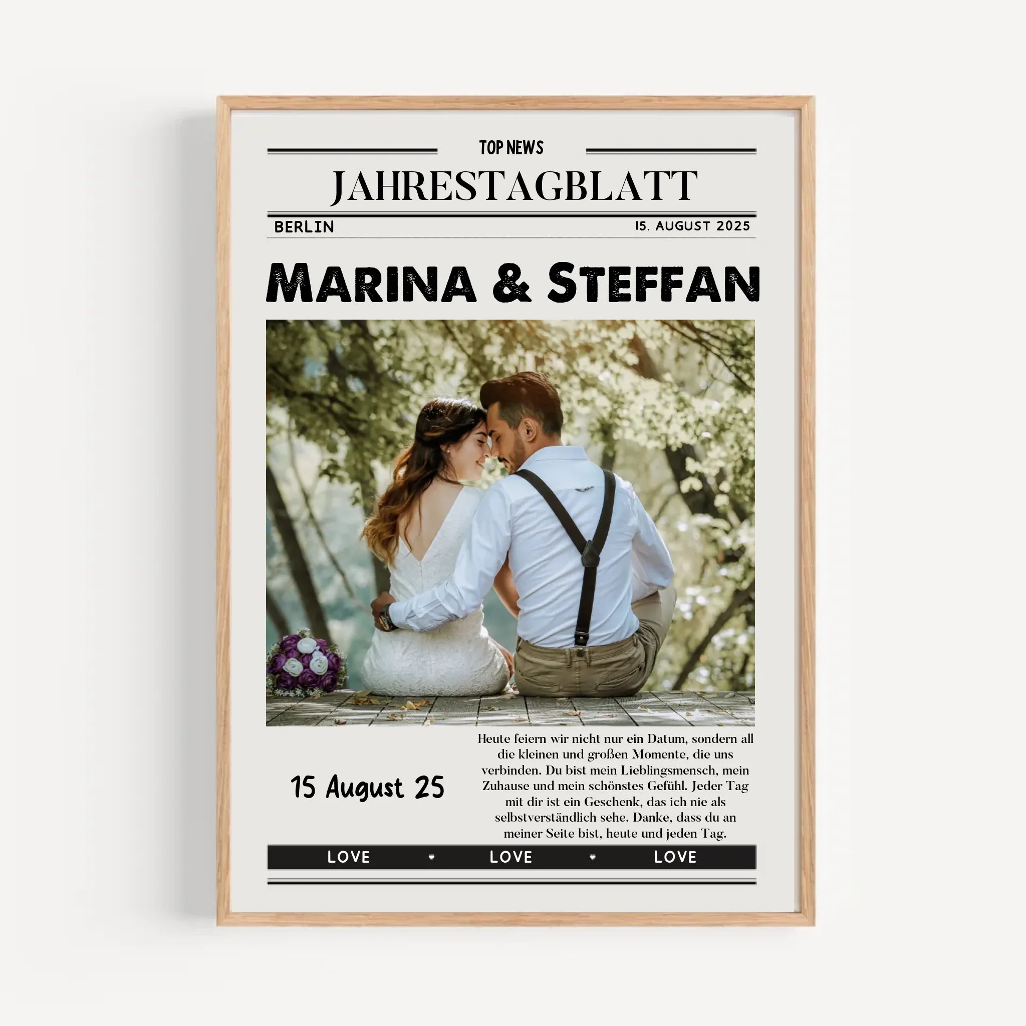 Paar Jahrestag Zeitung Geschenk mit Foto - Cantty